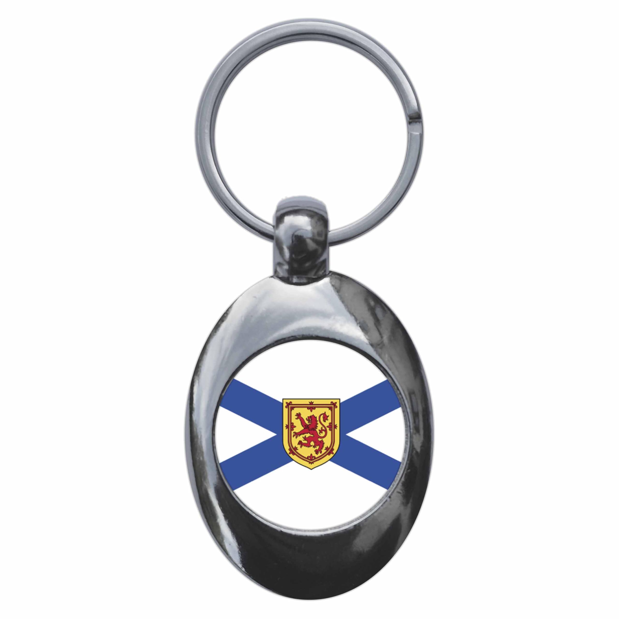 Ozorath Unisex Multicolour Canada Nova Scotia Province Flag Keyring With Trolley Coin