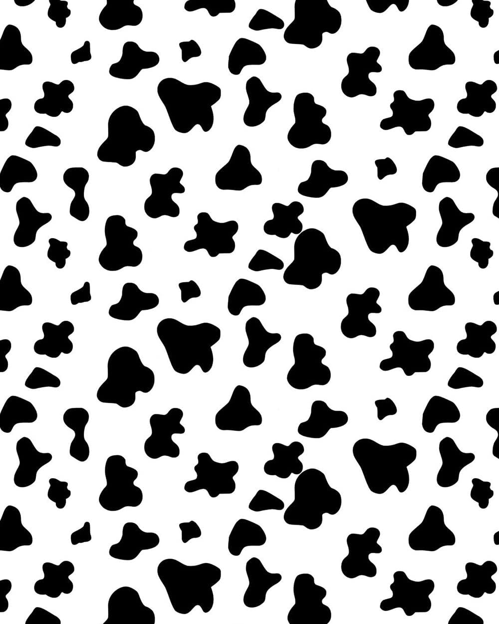 AMIYA Cow Print Peel and Stick Wallpaper 17.7" X 120" Black and White