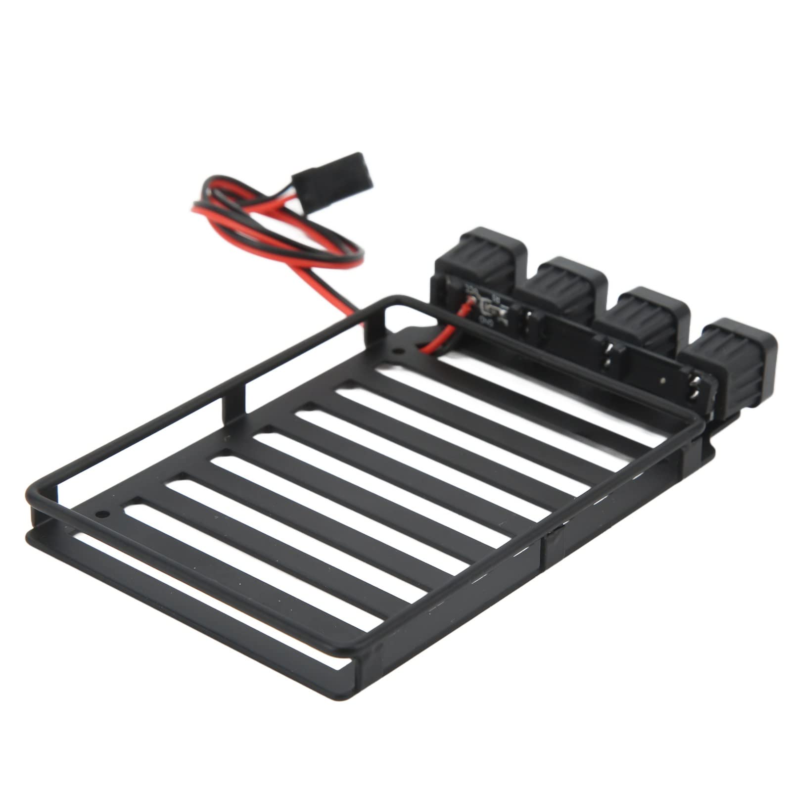 RC Bagażnik Dachowy Bagażnik RC Samochodowy Bagażnik Dachowy Część ze światłem LED do Axial SCX24 1/24 RC Crawler