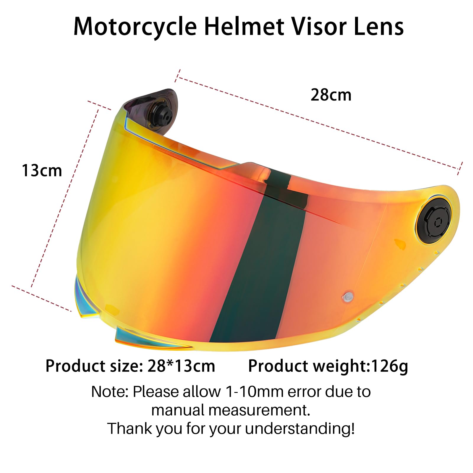 VCOROS Wizjer do kasku MT-V-28B Thunder 4 SV, kask motocyklowy wizjer | Motocyklowy wizjer chroniący przed wiatrem na całą twarz, soczewki kasku, wizjer do kasku motocyklowego, akcesoria zamienne