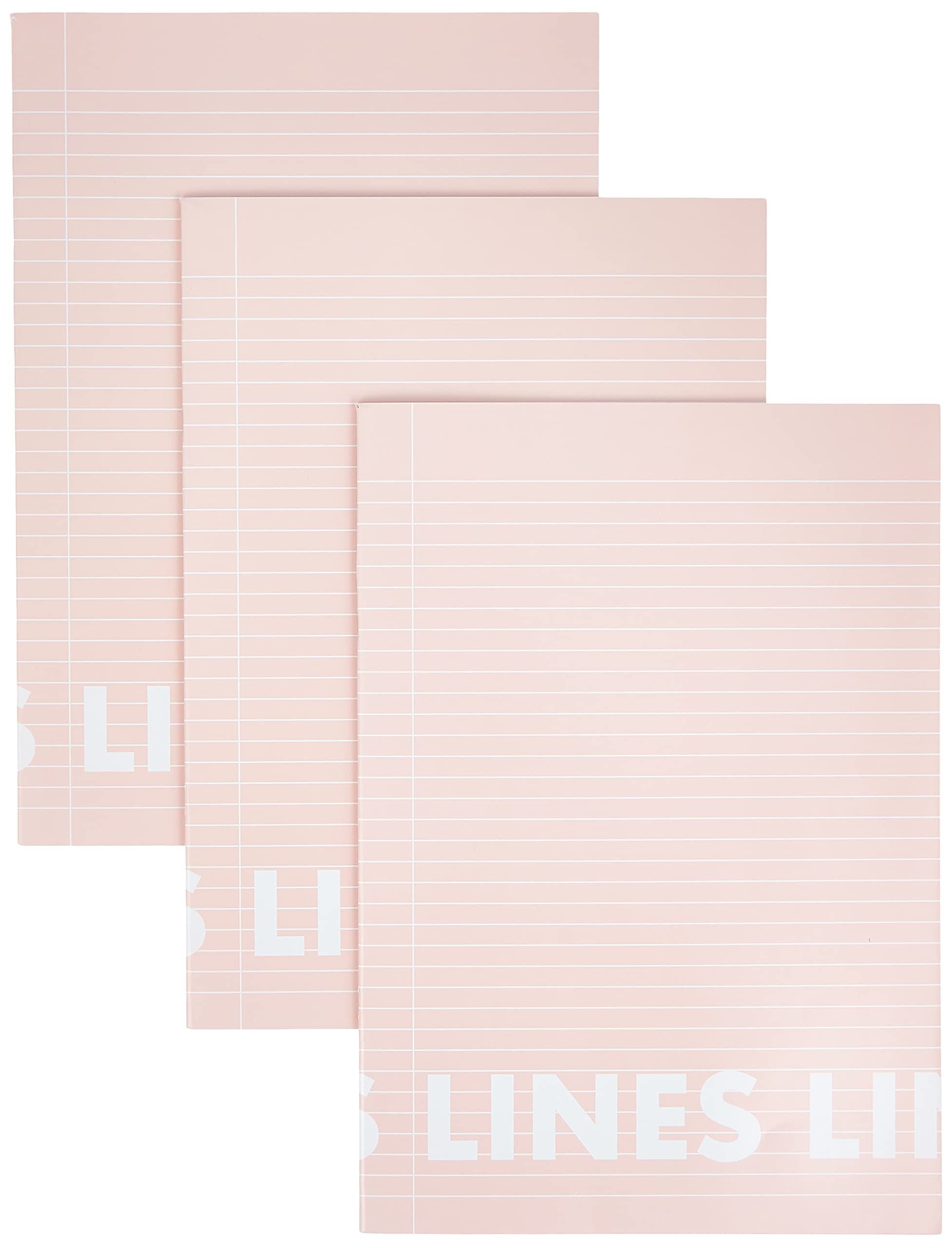 Hema A4 Lined Notebooks 3 Pieces, Pink