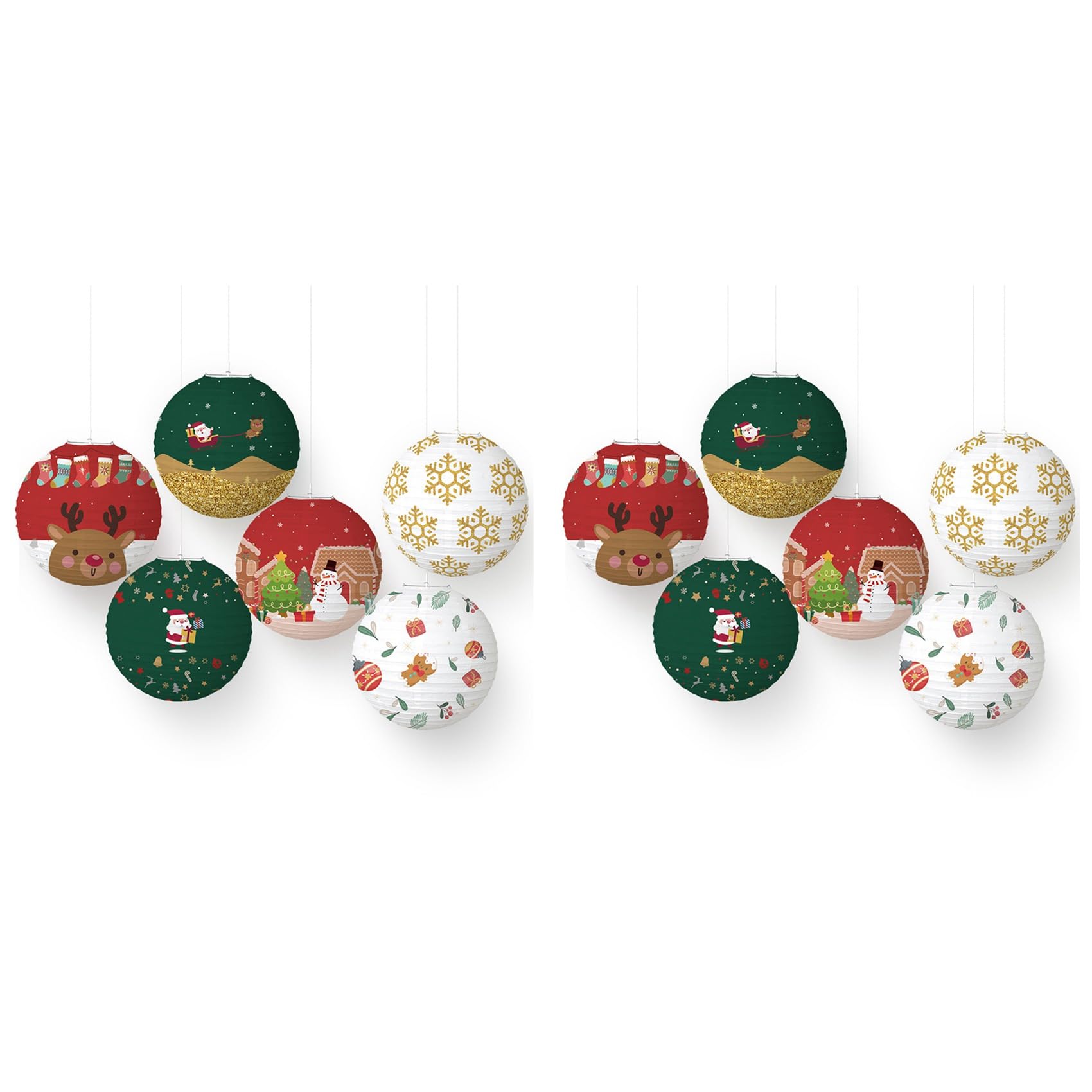 Vjsujehgy 12 Pcs Paper Lanterns,Round Hanging Chinese Paper Lanterns for Your Home Outdoor Party Decorations