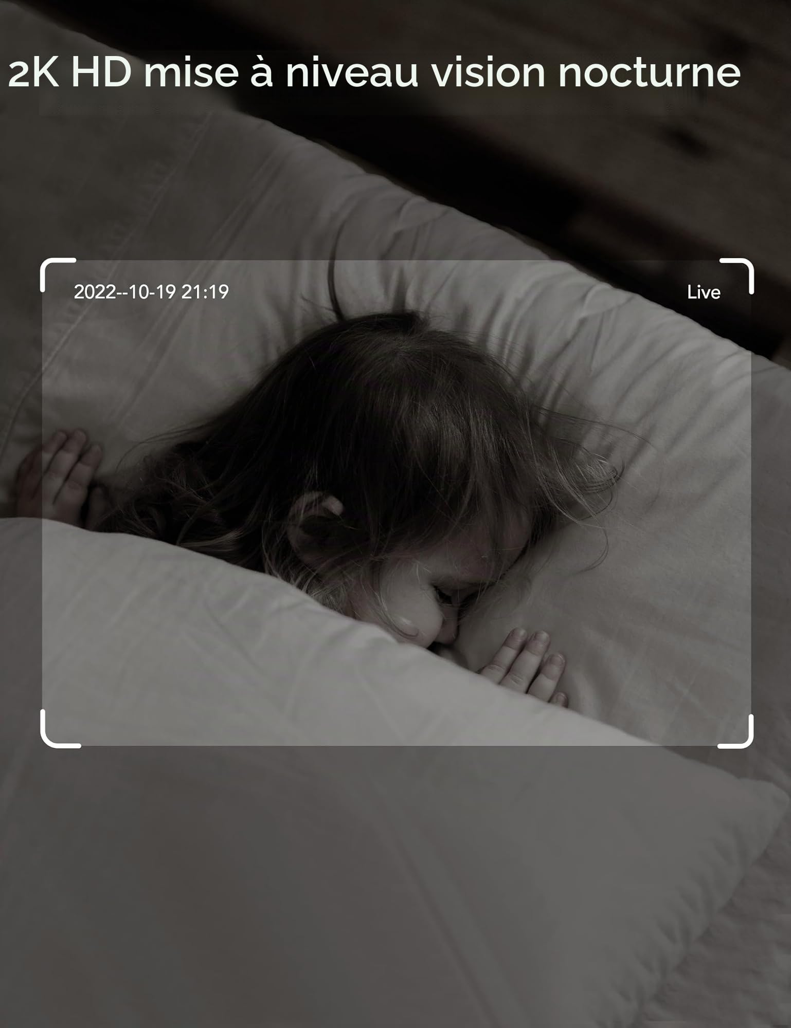 [Exclusivité Amazon] Nooie 2K Baby Monitor avec Carte Micro SD, pour bébé Nounou Personnes âgées et Surveillance d'animaux domestiques, Fonctionne avec Alexa