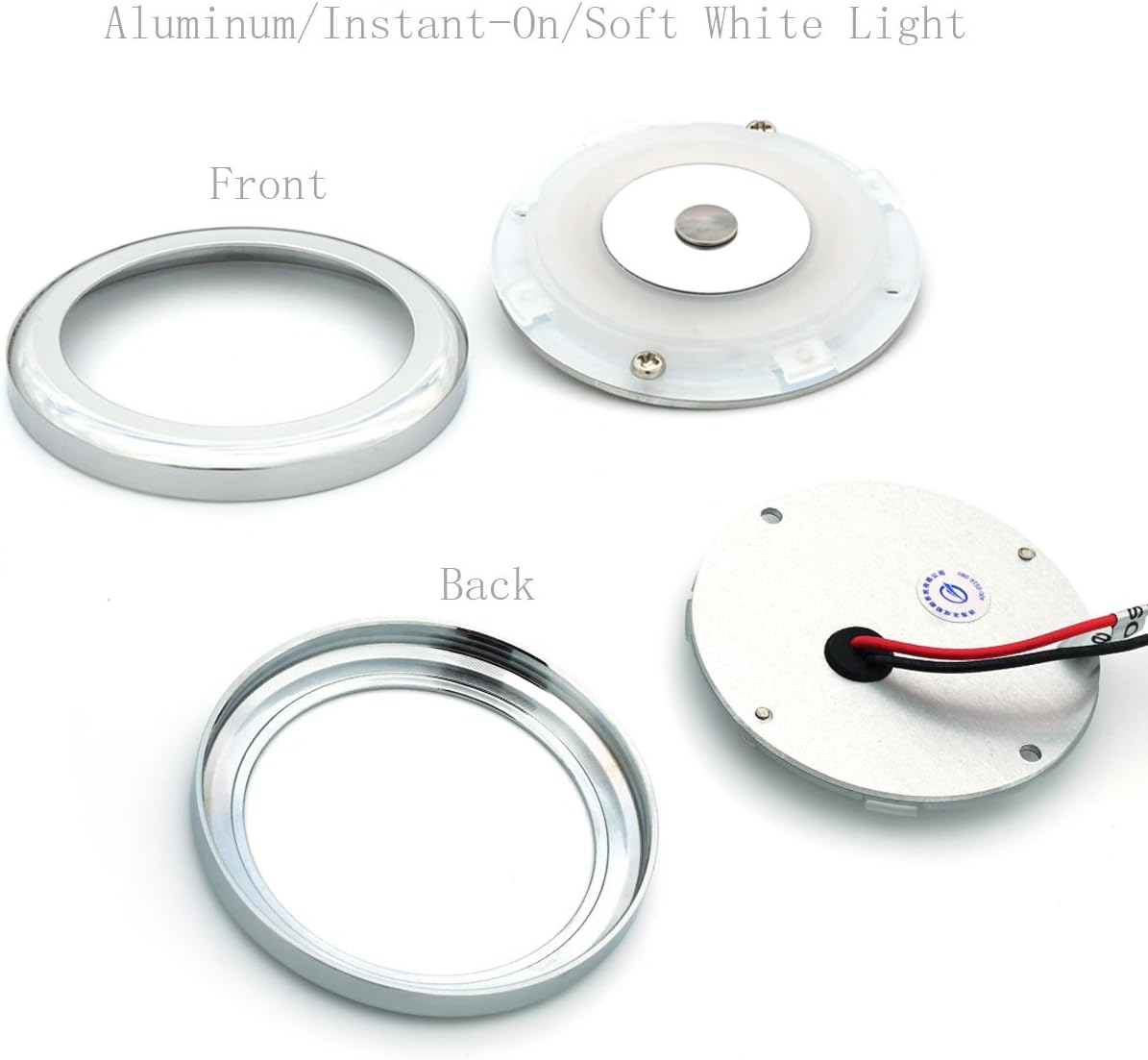 Best Cyber Monday 🔥 RV Boat Touch Ceiling LED Light - Genuine Marine DC 12V 3W 2800K Soft White, Small Base, Full Aluminum Tap Light, Stepless Dimmable, Surface Mount and Hidden Fasteners Design for New Installion(6pk)