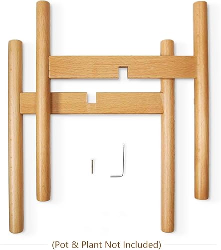 Miniatura 5 de Mkono  Macetero de madera de mediados del siglo, decoración moderna de interior de hogar (planta y maceta no incluidas)