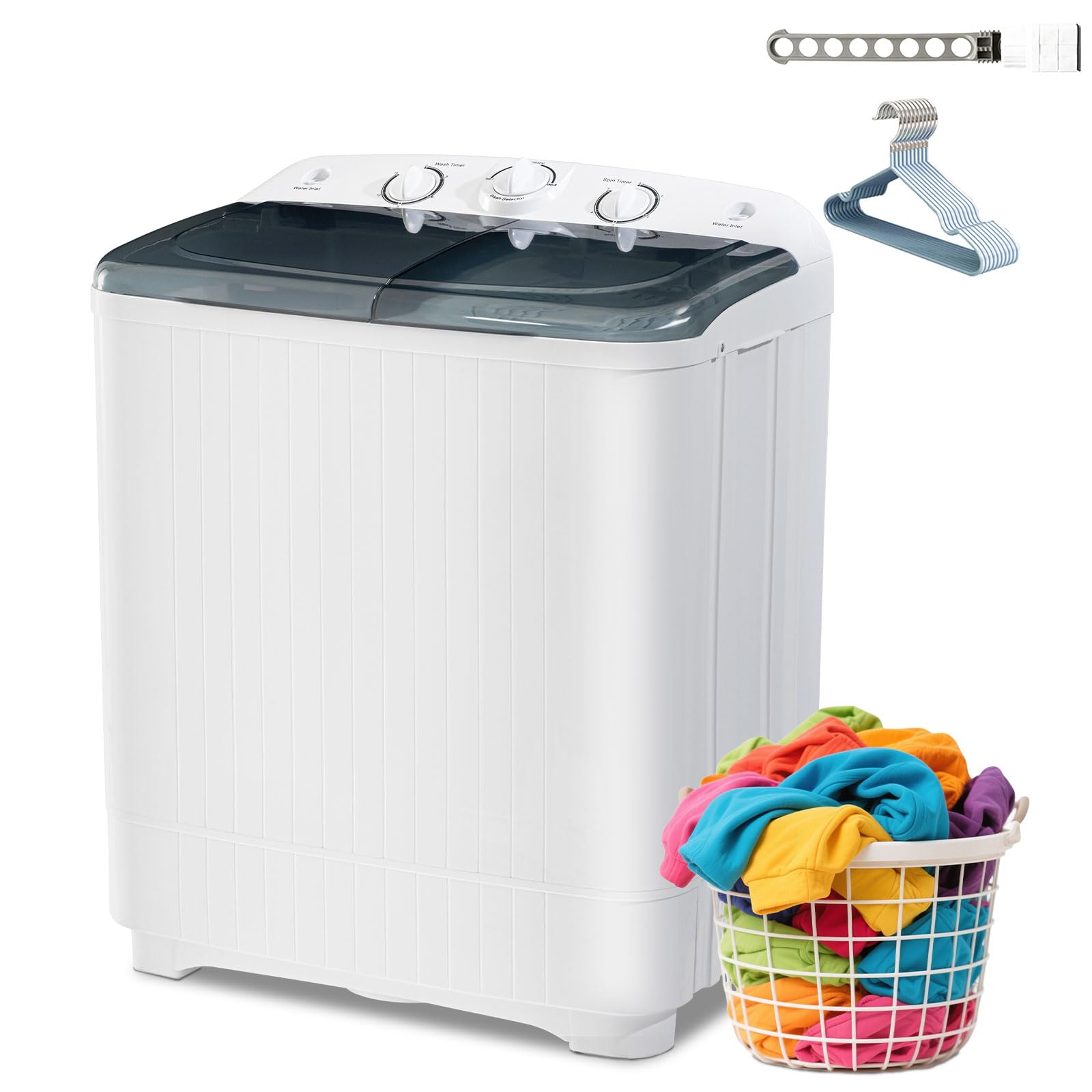 Amazon.com: Portable Mini Twin Tub 22Lbs Washing Machine with