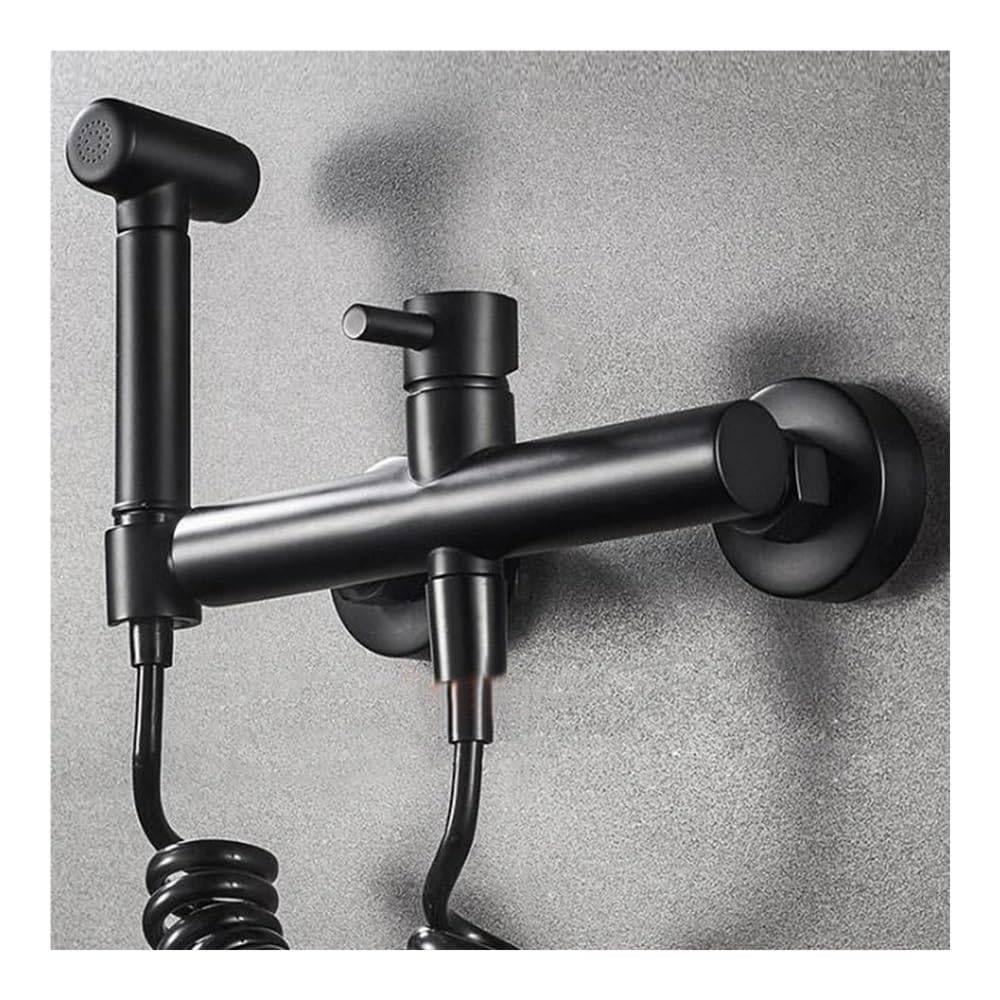 Robinet suralimenté de nettoyage WC noir B607 avec douchette haute pression