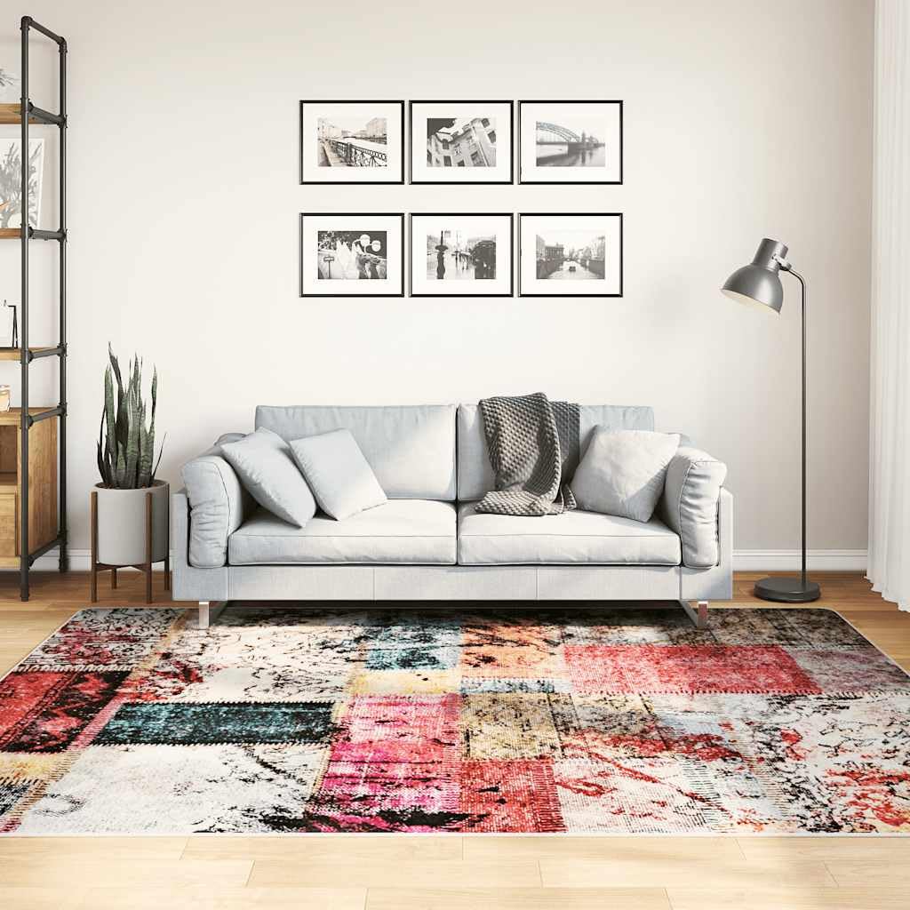 Tapis de sol facile d'entretien lavable patchwork multicolore