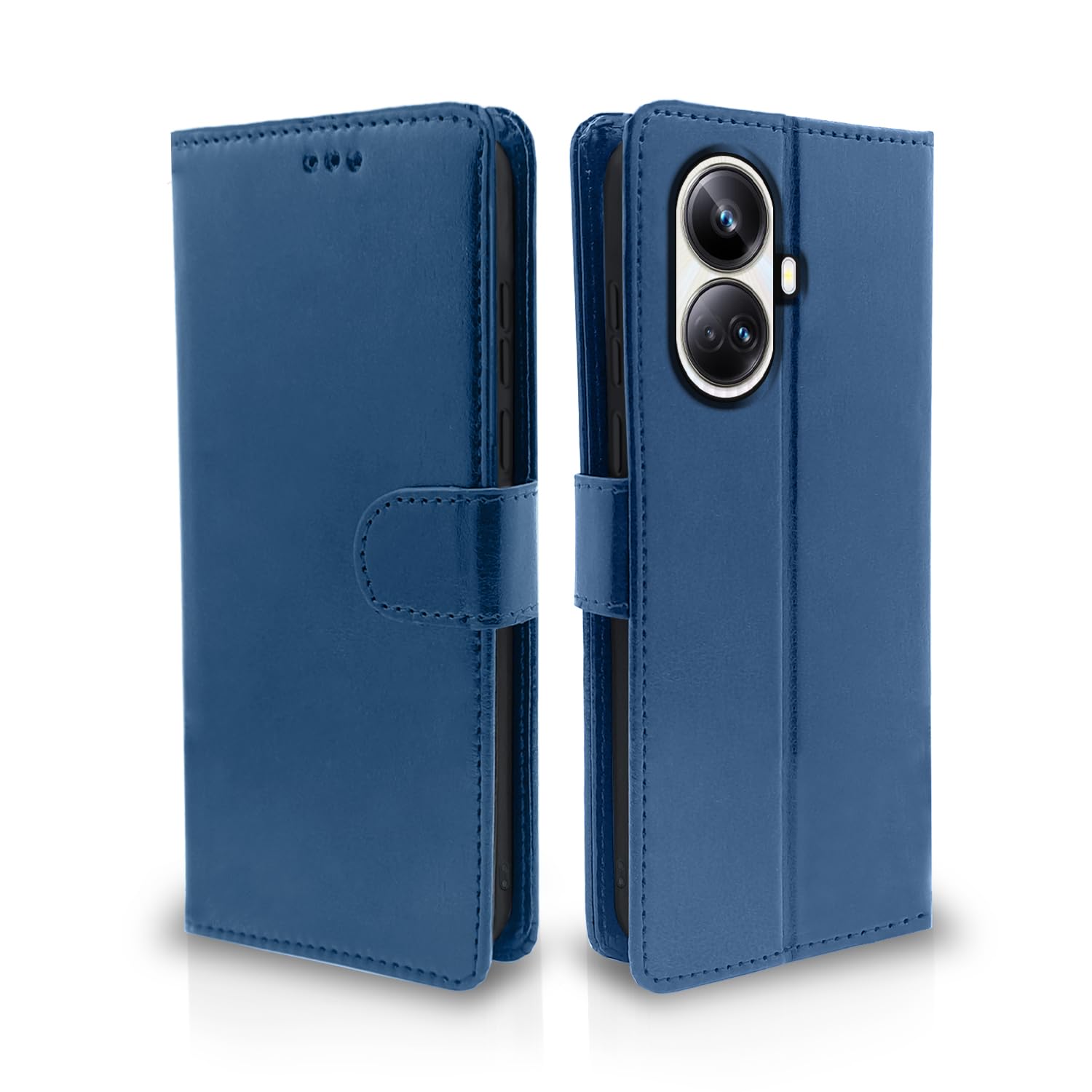 Pikkme Realme 10 Pro Plus 5G Flip Cover Leather Finish | Inside TPU with Card Pockets | Wallet Stand and Shock Proof | Complete Protection Flip Case (Blue) (B0CTH143X9) Amazon Price History, Amazon Price Tracker