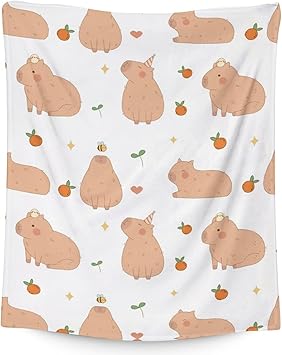 Blanket Gifts - 30"x40" Cute Throw for Kids, Girls - White Soft Fuzzy Blankets for Couch & Office