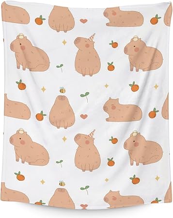 Blanket Gifts - 30"x40" Cute Throw for Kids, Girls - White Soft Fuzzy Blankets for Couch & Office