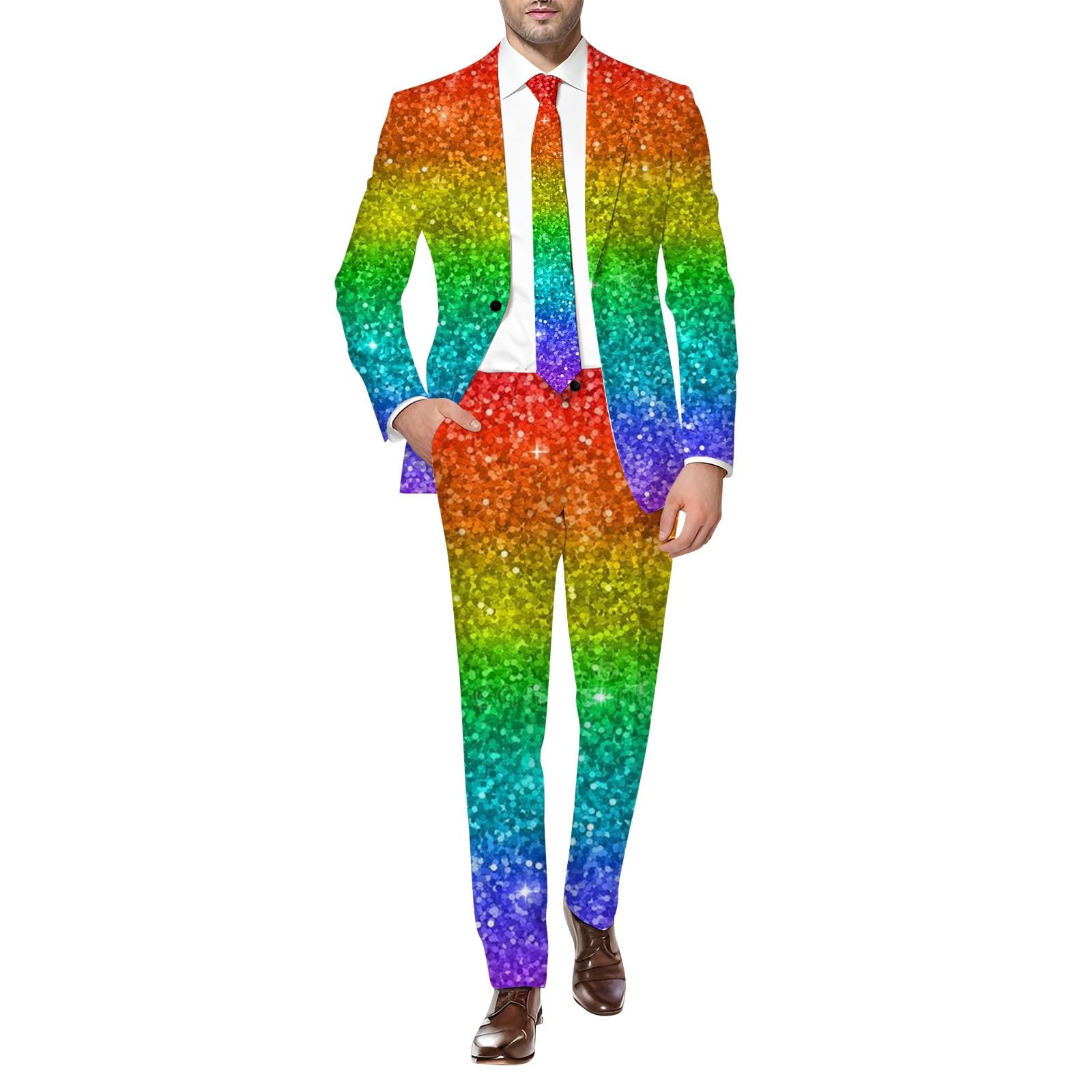 Blazer Uomo Carnevale Smoking Steampunk Giacca Lucida Elegante Invernale Brillantini Glitter Slim Fit Giacce Paillettes Completo Giacca Capodanno per Sera Cerimonia Clubwear in Discoteca