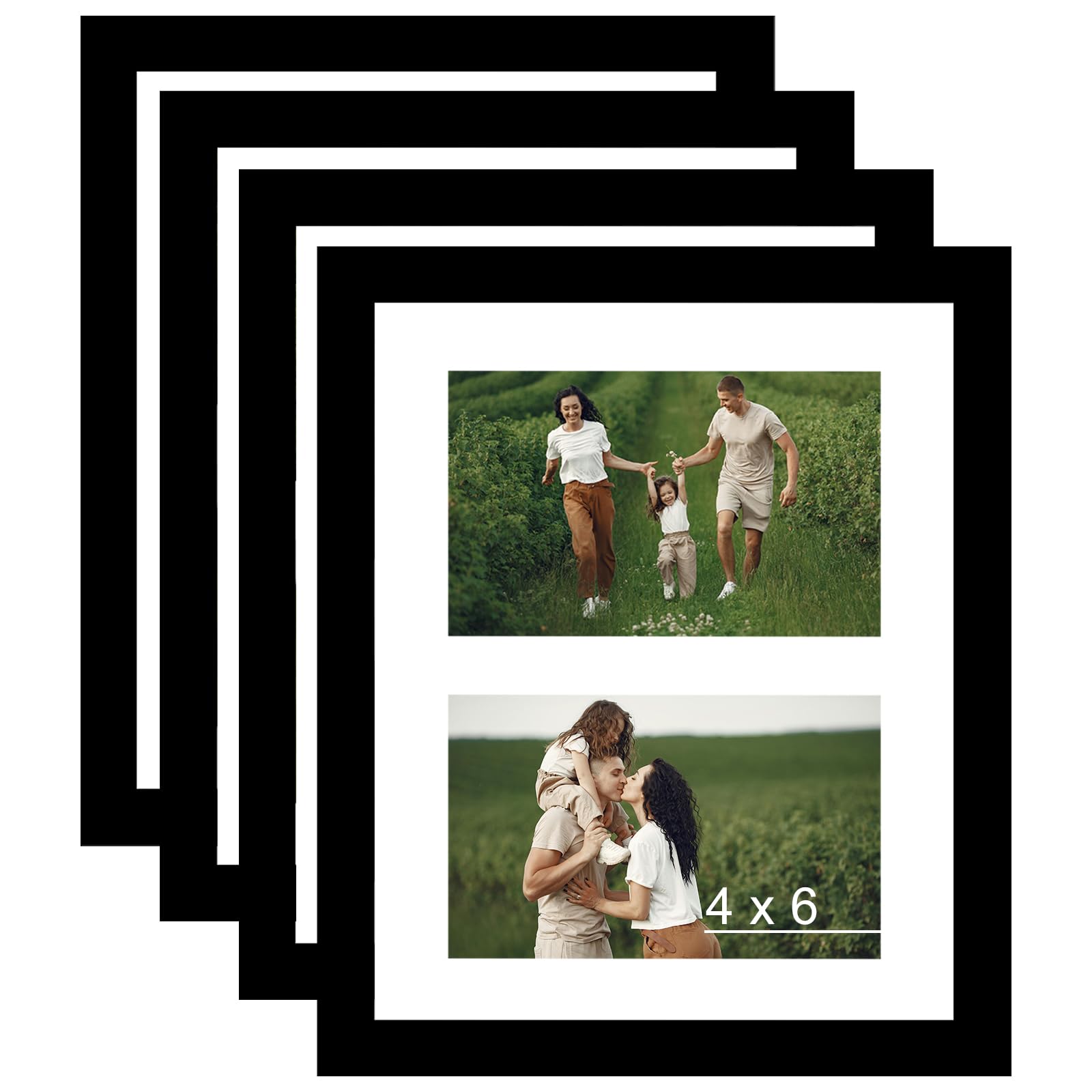 JCJMY 8x16 Collage Picture Frame Set Of 3 - Holds Three 4x6 Photos Or One 8x16 Picture, Black - View #14