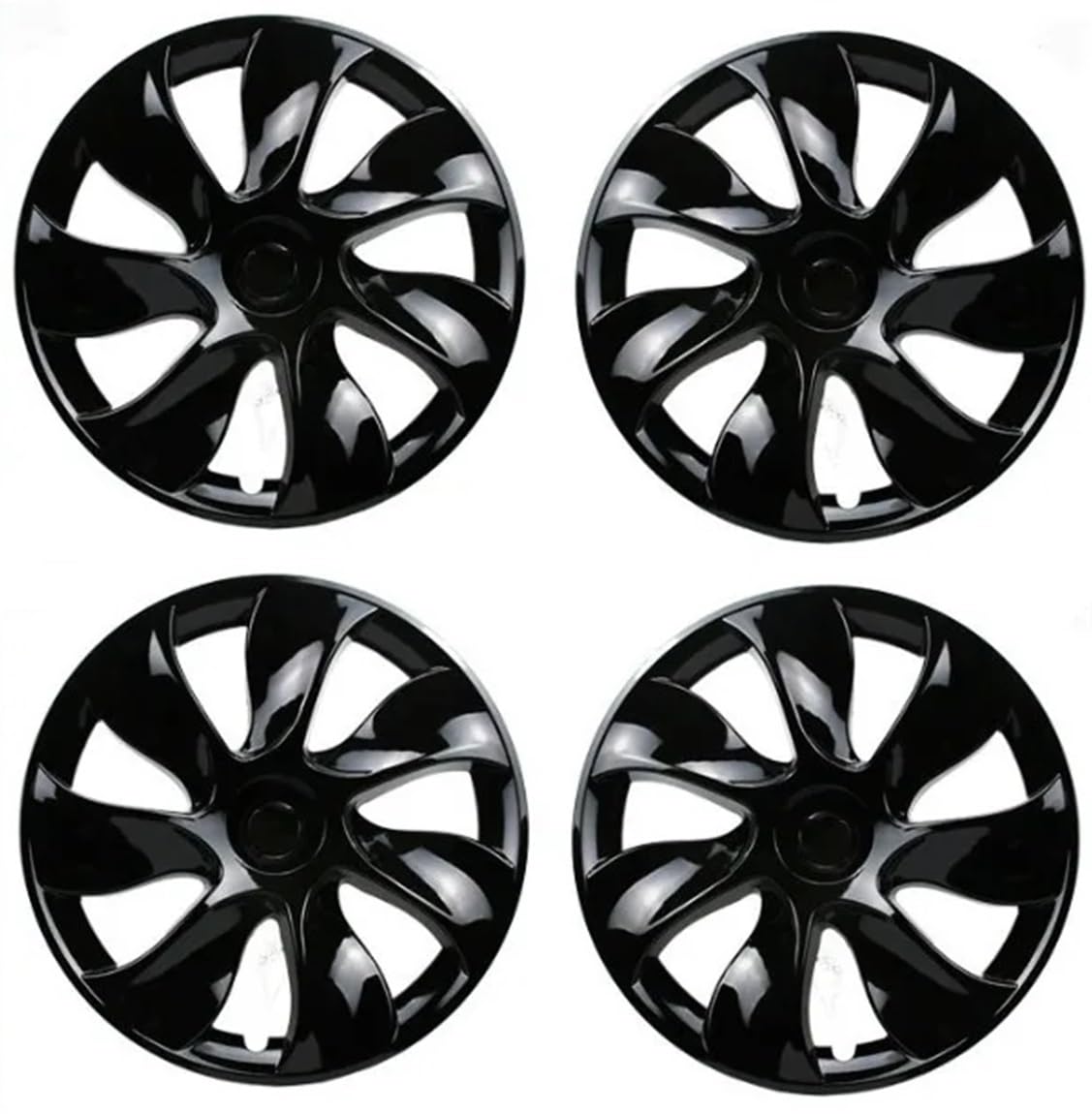 4PCS 19-Inch Wheel Caps, Compatible With Tesla Model Y Wheel Cover Performance Replacement Wheel Hubcap Full Rim Cover Accessories 2018-2023(L-R Bright Black)