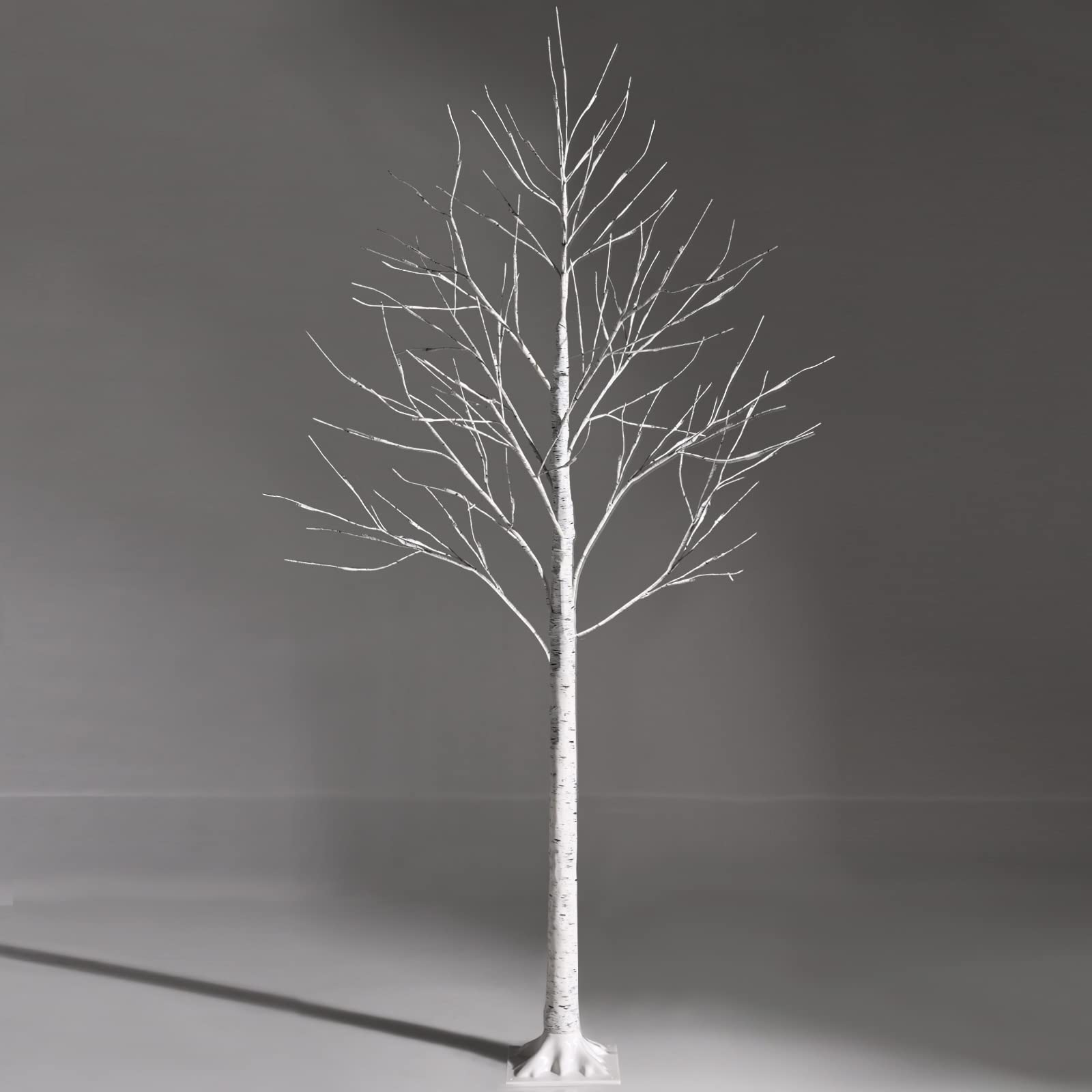COSTWAY 180cm LED Lichterbaum, Birkenbaum mit warmweißen LED-Leuchten, künstlicher Weihnachtsbaum, Tannenbaum, Christbaum, Kunstbaum, Dekobaum