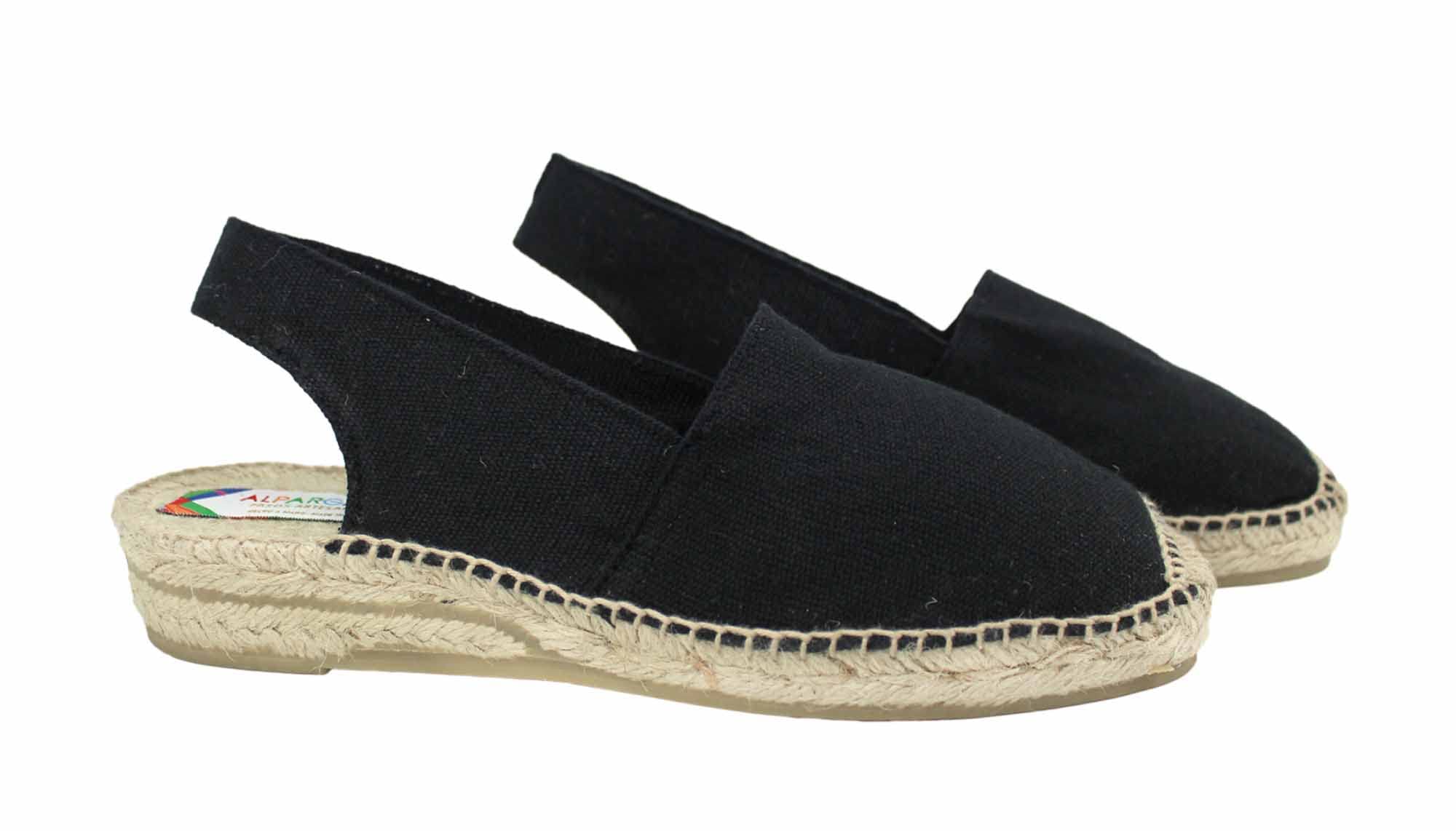 Espadrilles en forme de coin bas fabriquées à la main en Espagne