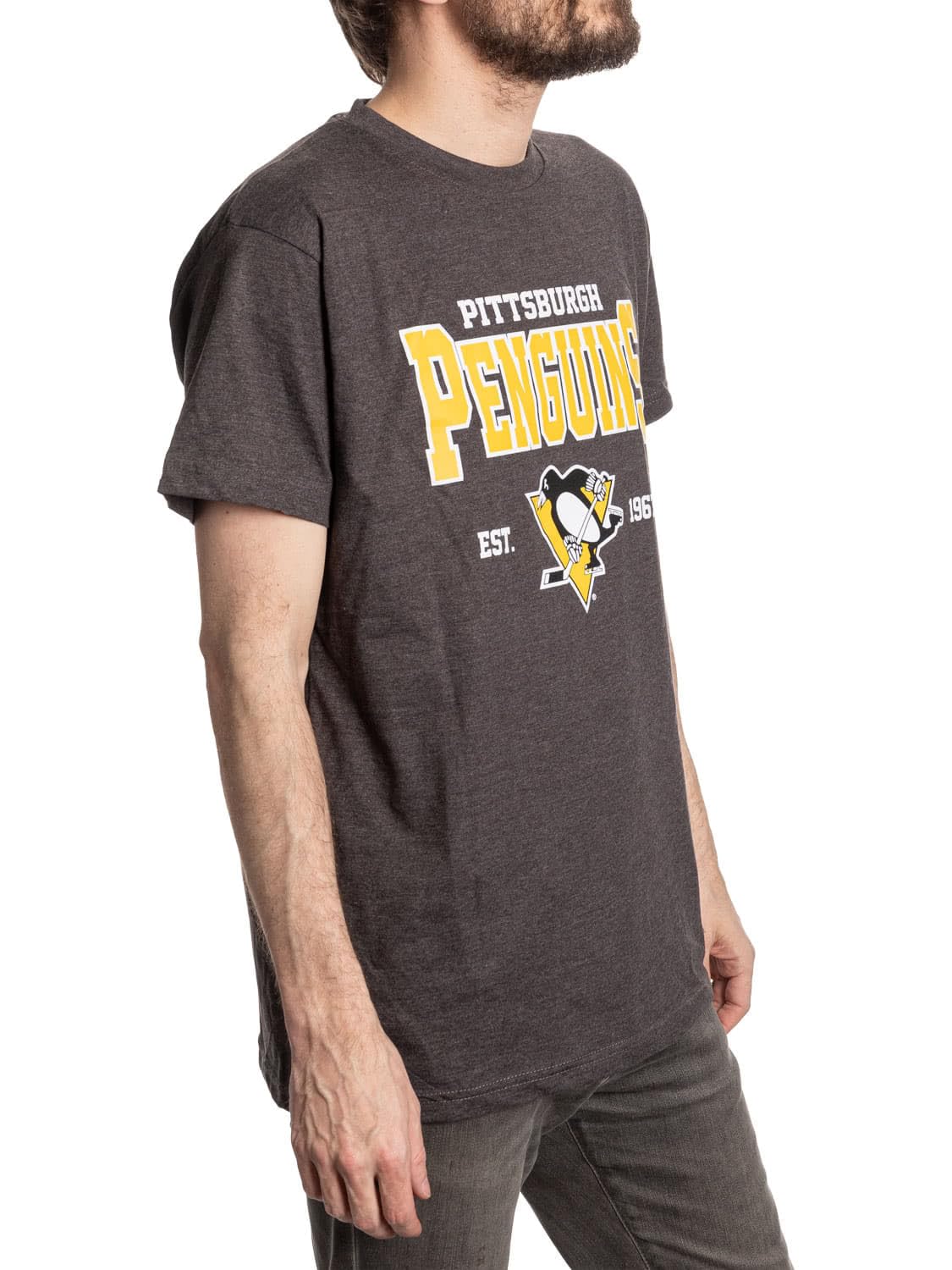 CALHOUN NHL Herren-T-Shirt im Vintage-Stil, Siebdruck-Logo, Baumwoll-Polyester-Mischgewebe