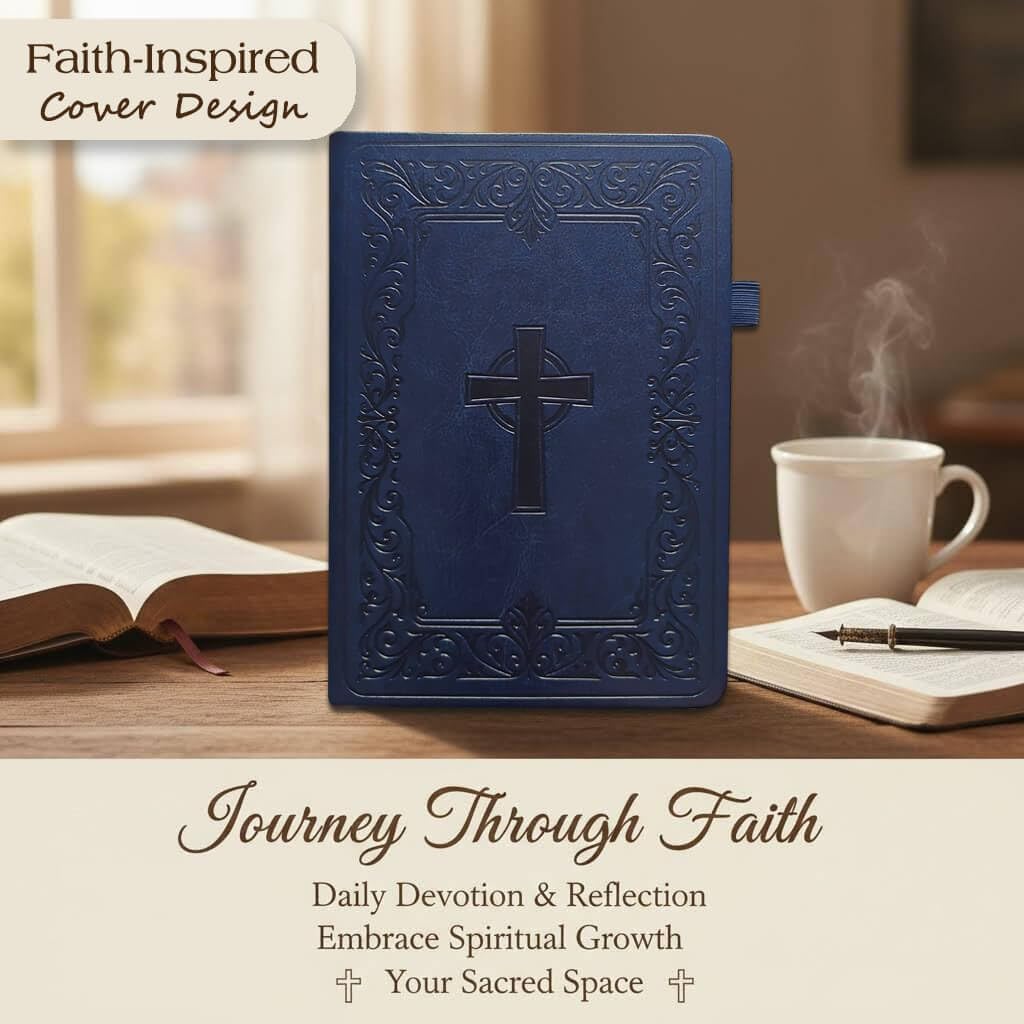 Christian Bible Journal for Men & Women – Premium Eco-Leather Undated Bible Study Notebook, Devotional & Prayer Journal | Perfect Christian Gift for Men | Ideal for Graduation, Pastor, Baptism & Church