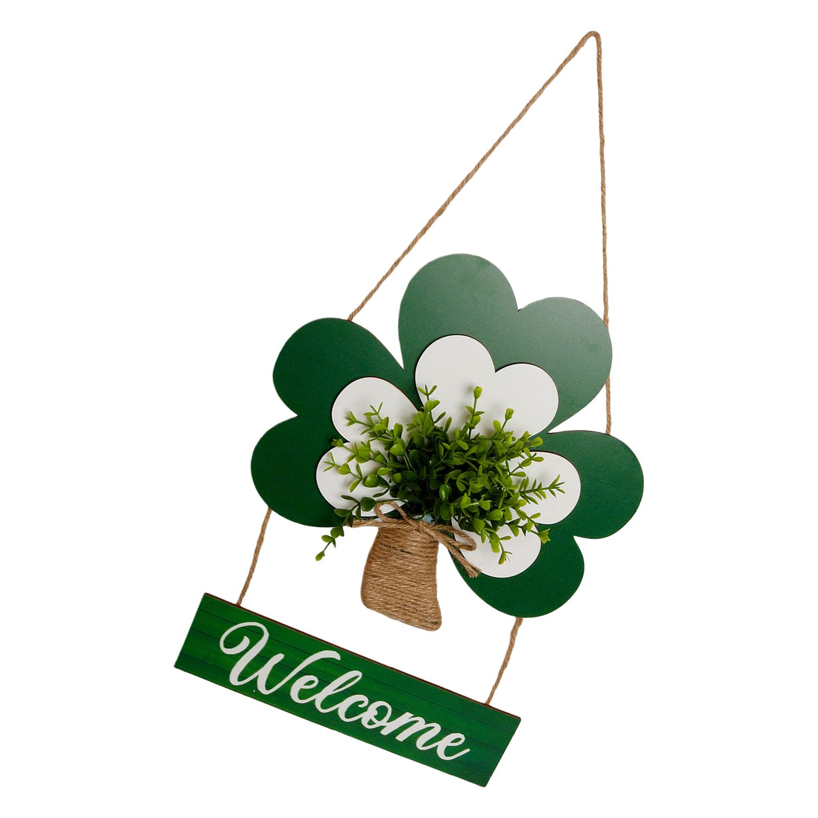 Msioytog Multicolor Easy Install Wood Shamrocks Sign For Patrick ' S Day Door Hanging Decors Perfect For Creating Festival Atmospheres Indoors Patrick Shamrocks Sign