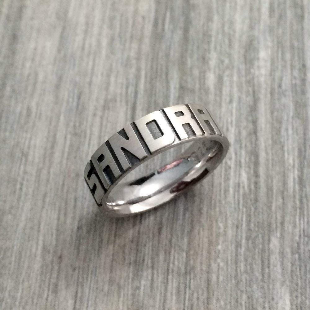Buy Sterling Silver Name Ring, Engraved 