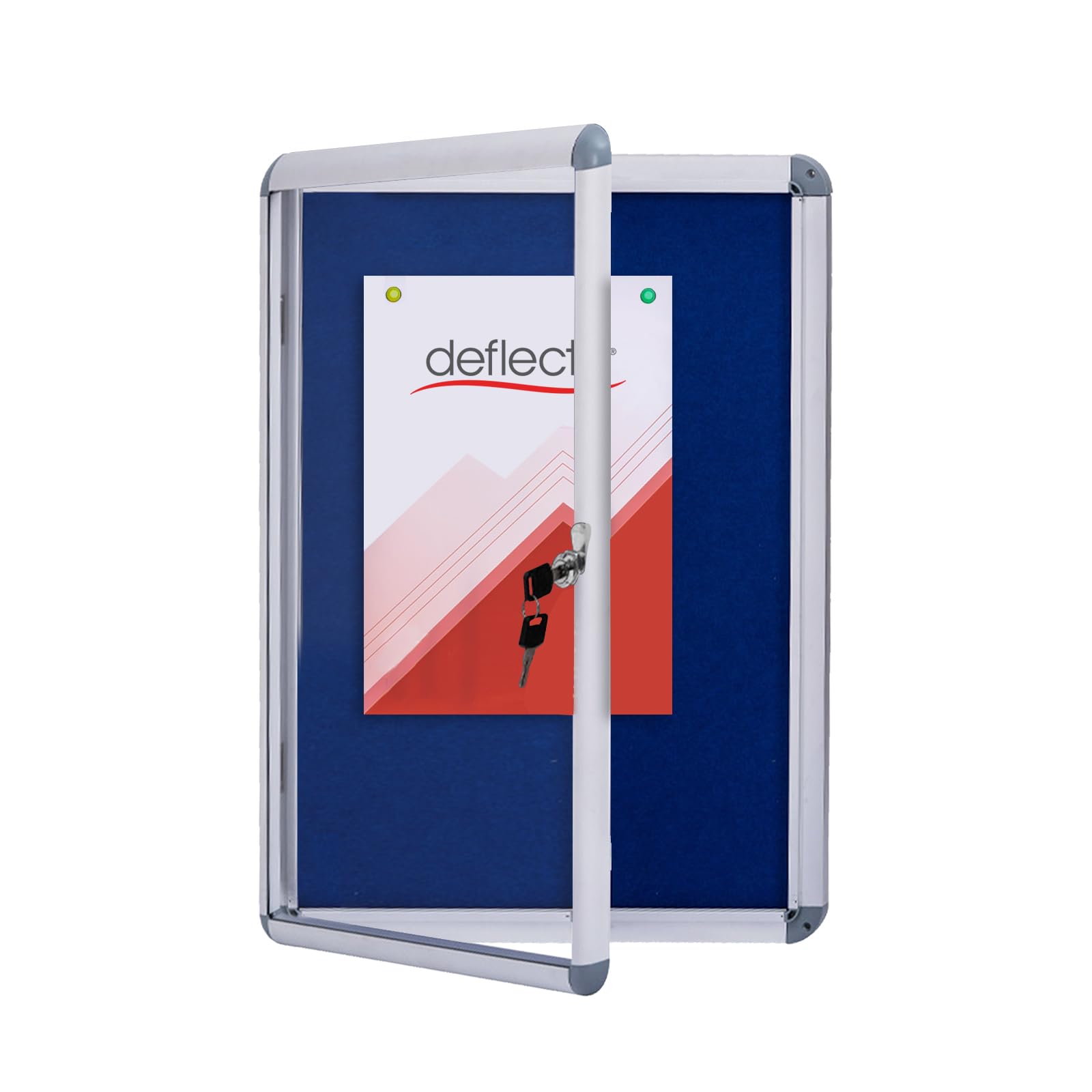 Deflecto Lockable A1 Tamper Resistant Notice Board with 2 Keys - 900x650mm / 90x65cm / - Silver
