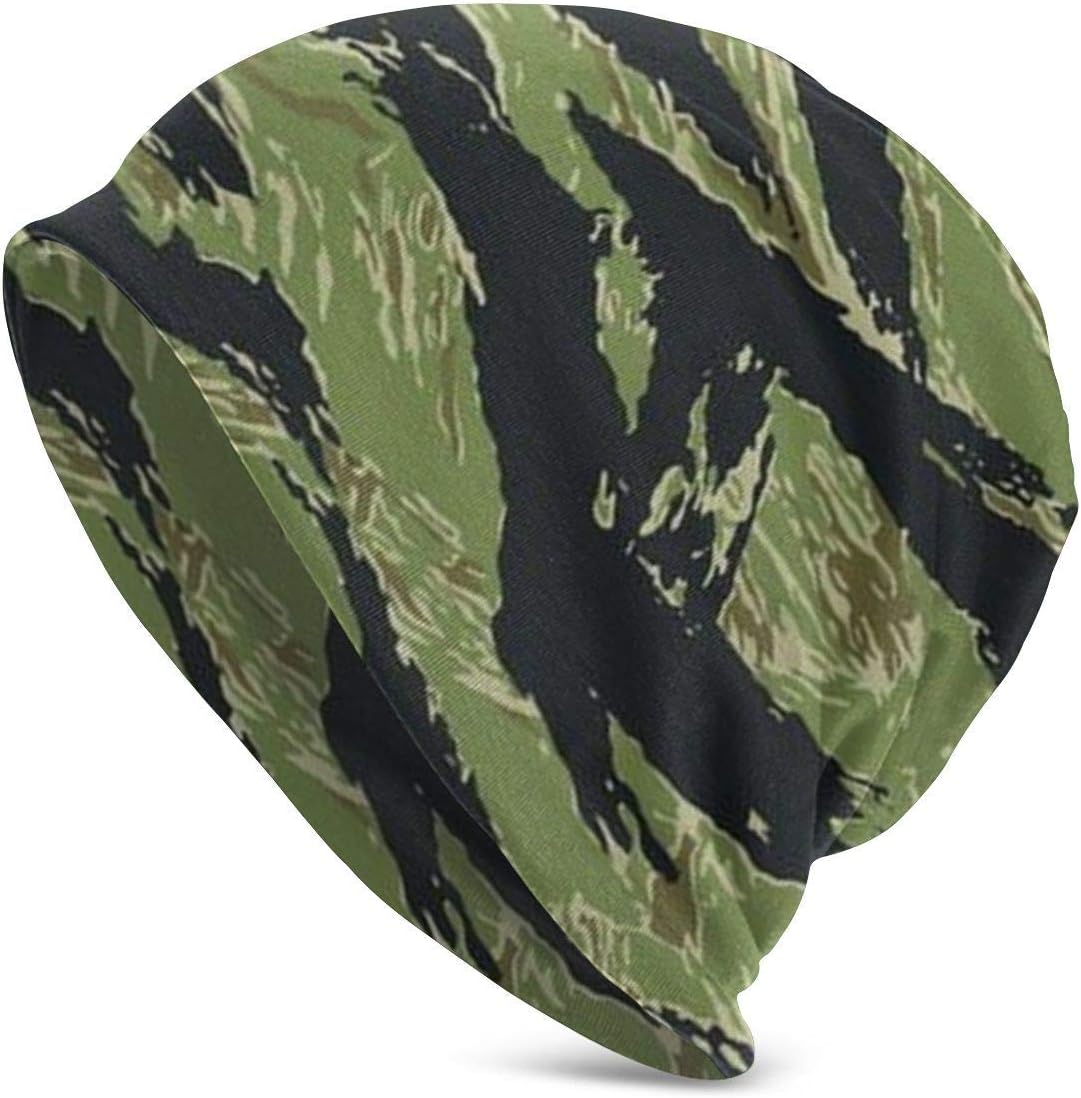 Vietnam Tiger Stripe Camo Women Men Slouchy Beanie Hat Oversized Baggy Skull Cap Stretchy Knit Hat