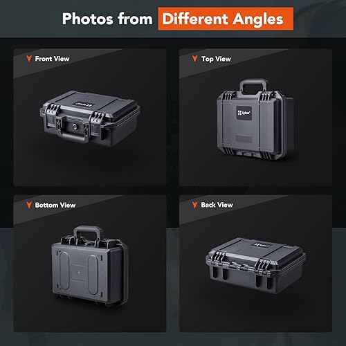 Miniatura 7 de Lykus HC-3010 - Funda rígida impermeable con inserto de espuma personalizable, tamaño interior de 11.81 x 7.87 x 4.72 pulgadas, adecuado para