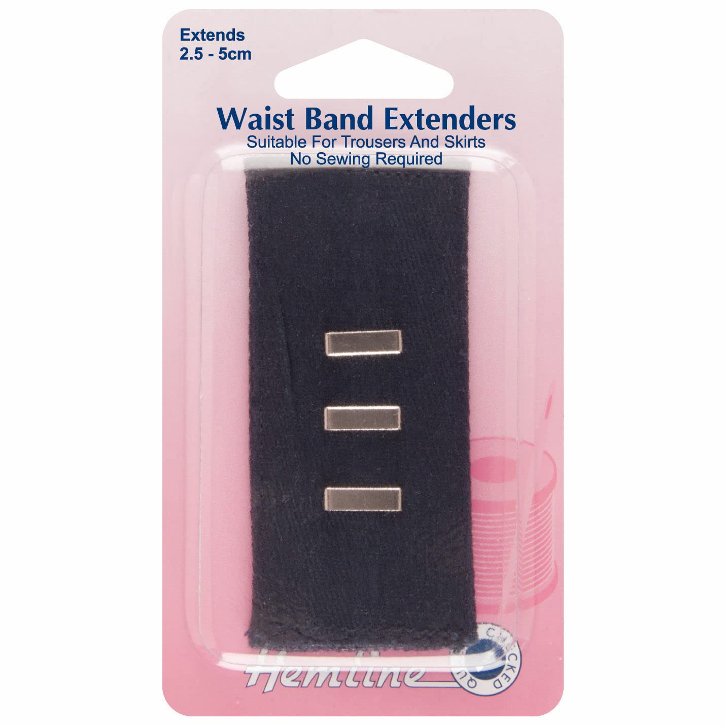 Hemline H769.NY | Navy Waistband Extender Hook | 2.5to5cm by Hemline