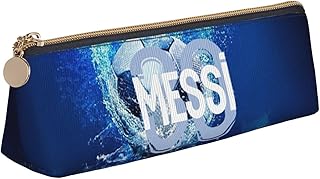 Paris Psg Messi Leather Pencil Case Small Leather Pouch | Pencil Bag, Zipper Pencil Pouches Holder Aesthetic Pencil Case For Adults Men Women Coin Purse Money Bag Pen Bag Key Pouch Small Tool Pouch Jewelry