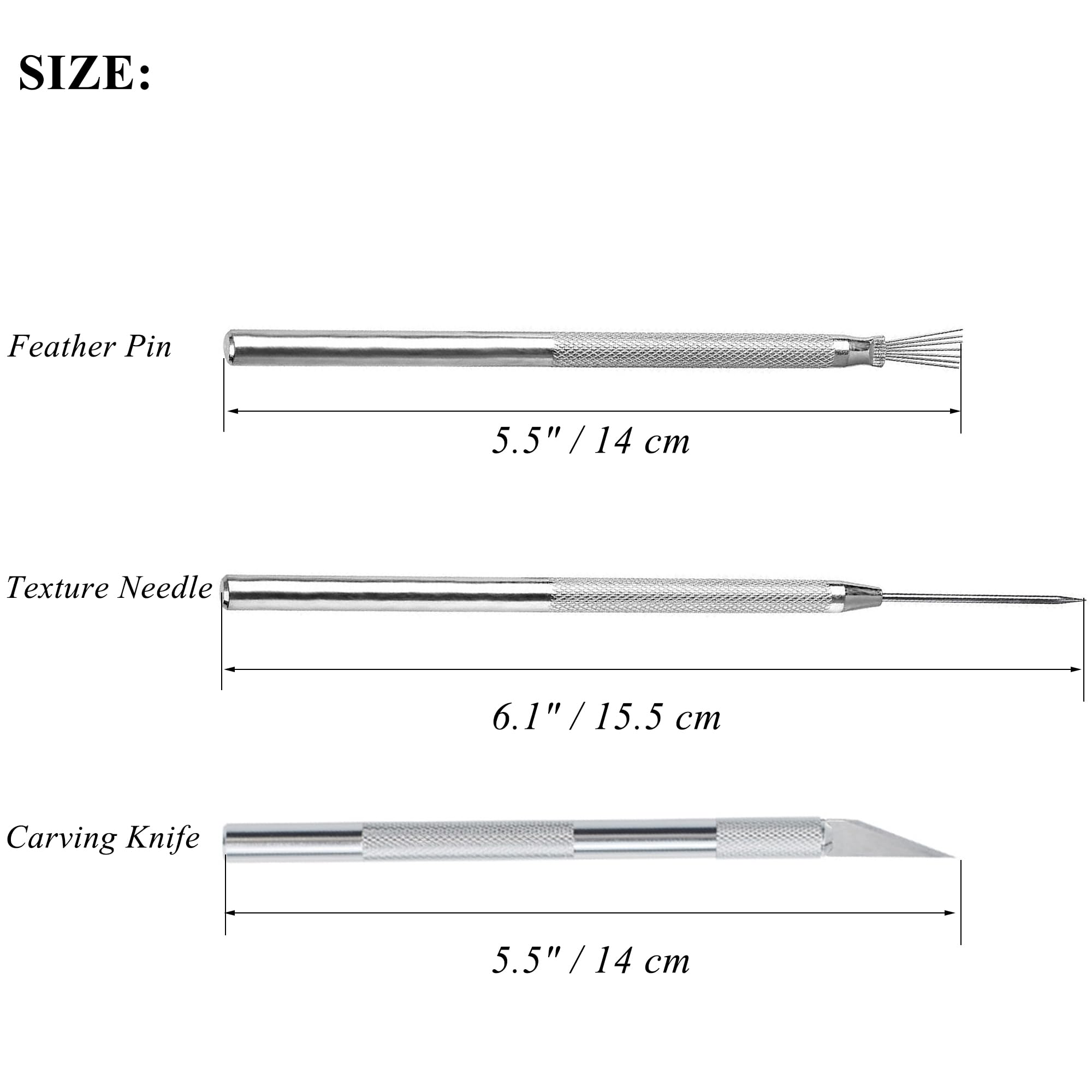 3 in 1 Clay Needle Tools Sculpting Ceramics Pottery Carving Tools for Model Clay Supplies, Ceramic & Pottery Tools Includes Sculpture Feather Pin Carving Knife Needle Texture Tools, LXLVOUEG