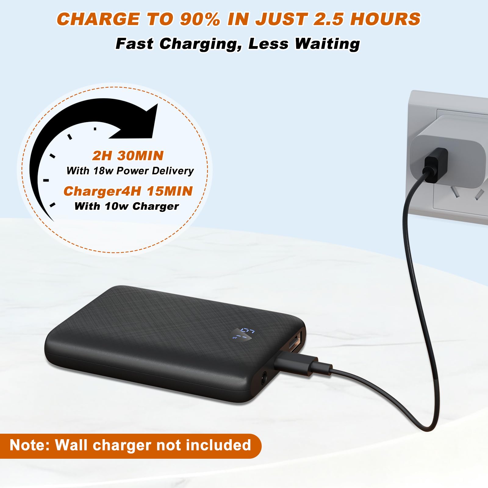 Batteria Ricaricabile 7.4V 16000mAh – Power Bank Per Giacca E Gilet Riscaldato, Con Spia LED - 2