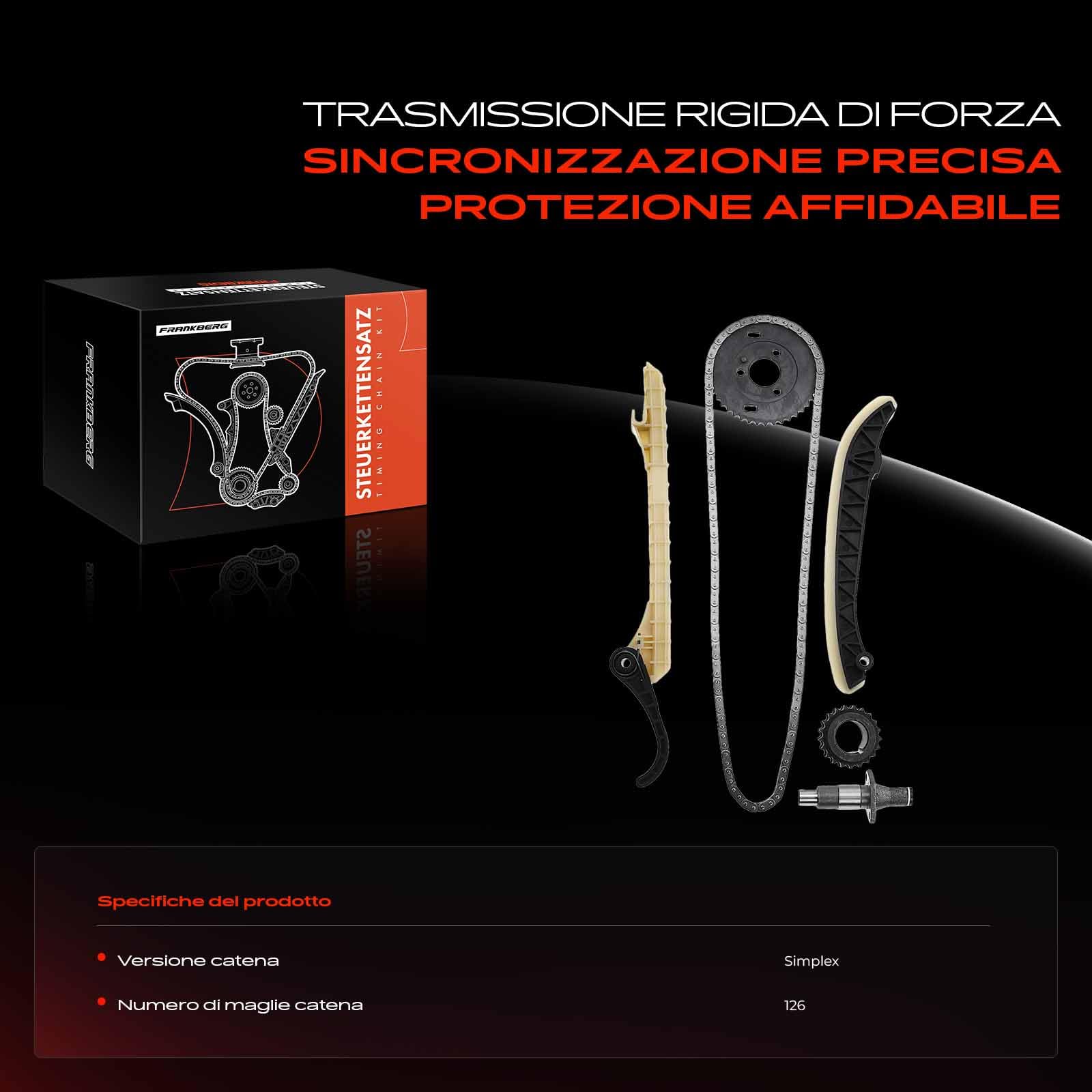 Frankberg Kit catena di distribuzione 0009931176 | Compatibile con: Classe B W245, Classe A W169