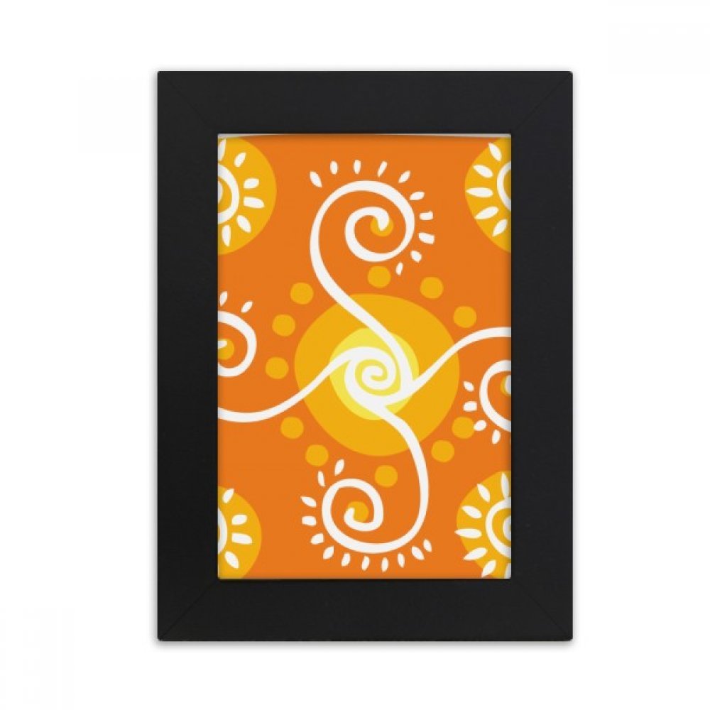 Cadre photo noir d'art mexicain orange 5x7 pouces haut de gamme