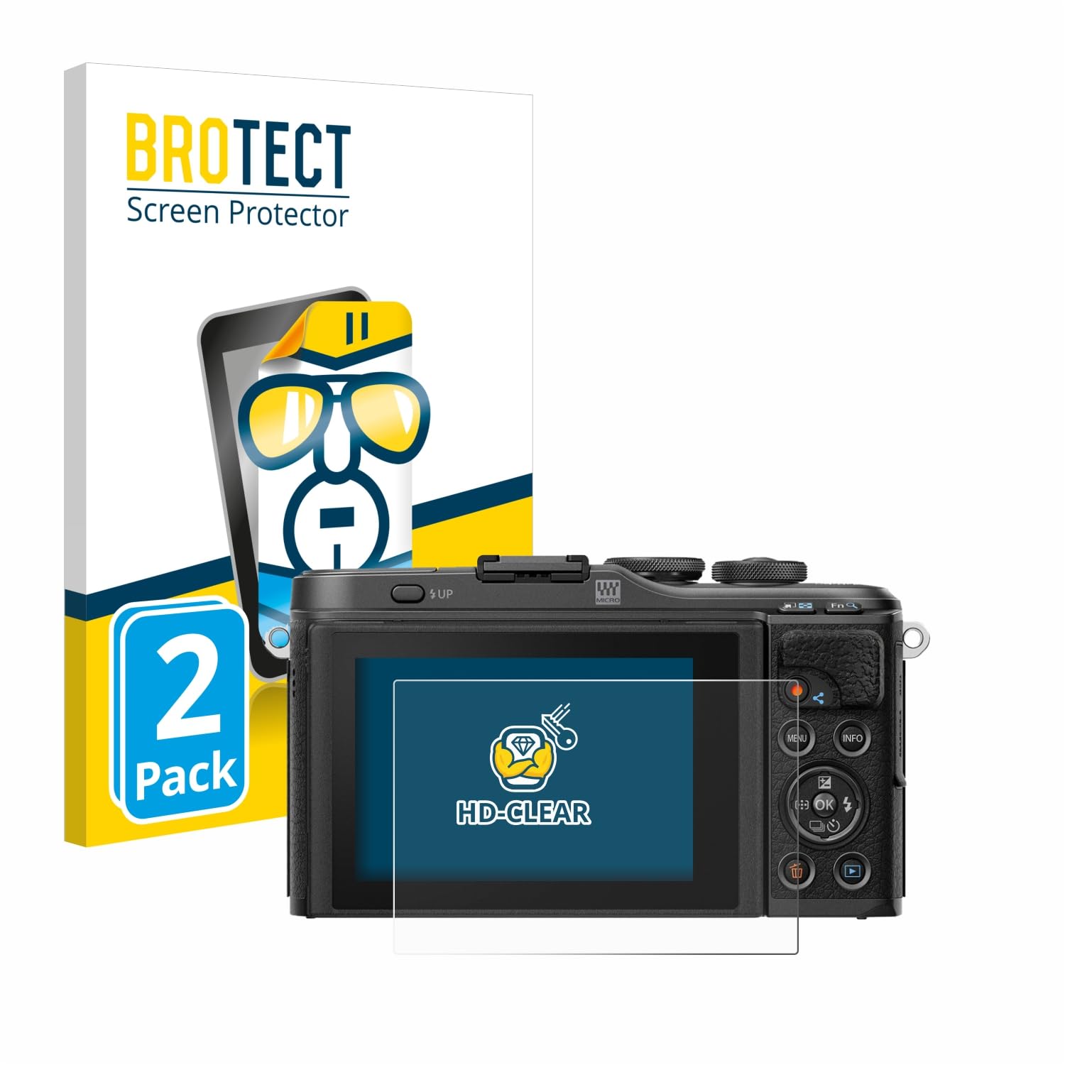 BROTECT Protector De Vidrio Híbrido AirGlass Para Olympus OM-1 2022 - 3 Unidades, Dureza 9H, Ultra Fino Y Anti-Huellas, Fabricado En Alemania