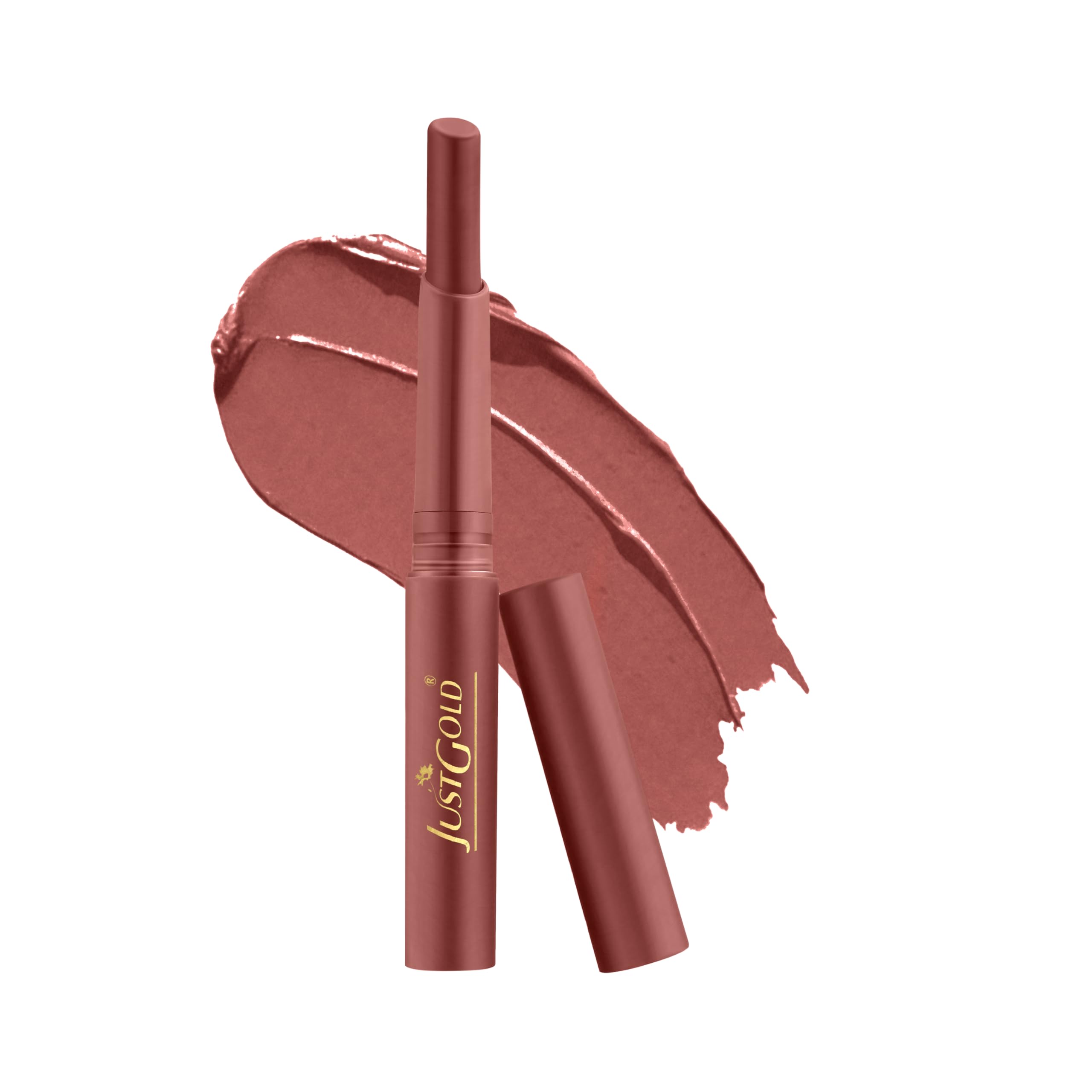 Just Gold Long Lasting Matte Finish Creamy matte lipstick with nourishment of vitamin E and Aloe vera L15 Charming Pink for bold Makeup Look-image-35