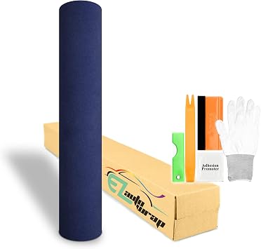 Free Tool Kit EZAUTOWRA Velvet Suede Blue Vinyl Wrap Furniture Car Sticker Decal Sheet Air Release Bubble Free Peel and Stick Self Adhesive Stretch - 36"X53" 3FT X 4.4FT