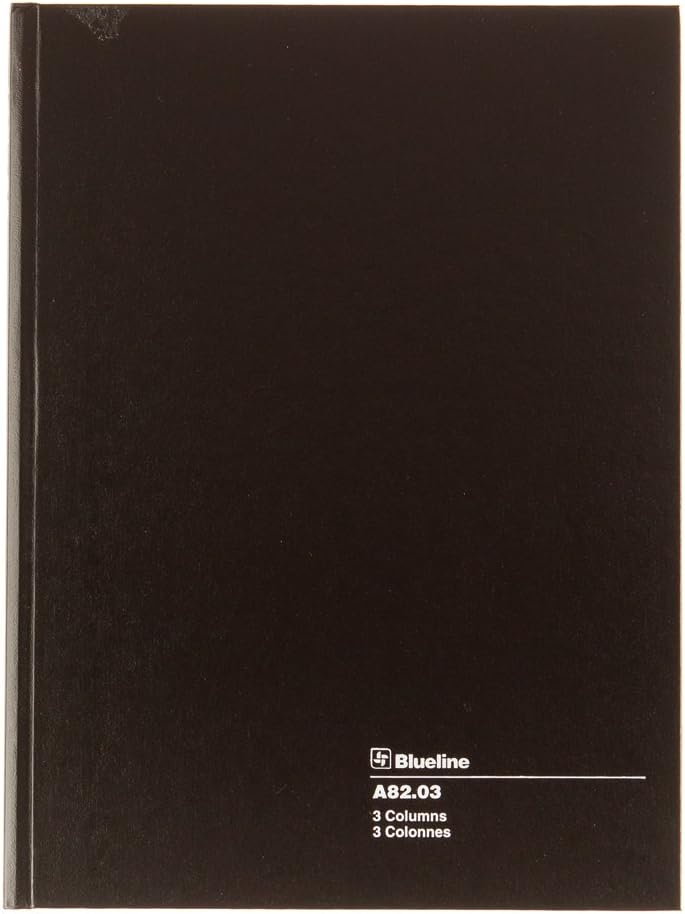 Blueline Account Book, Perfect Binding, 3 Columns with Description, 112