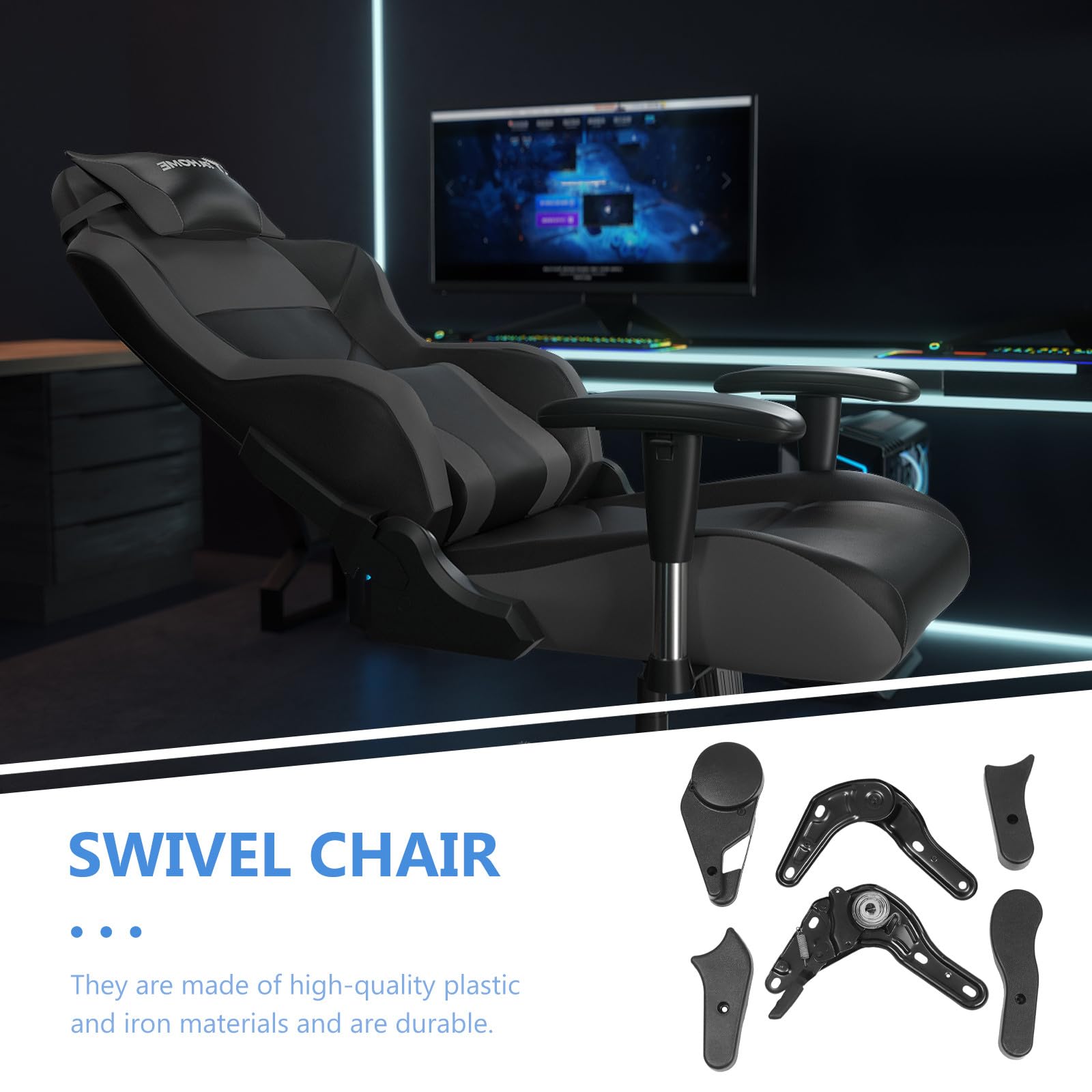 STOBAZA 6 Stück Stuhlversteller aus Eisen und Kunststoff mit Mehrwinkelverstellung für Gaming Stühle Einfach zu Bedienen Schwarz Zubehör Fürpc Stuhl Gaming