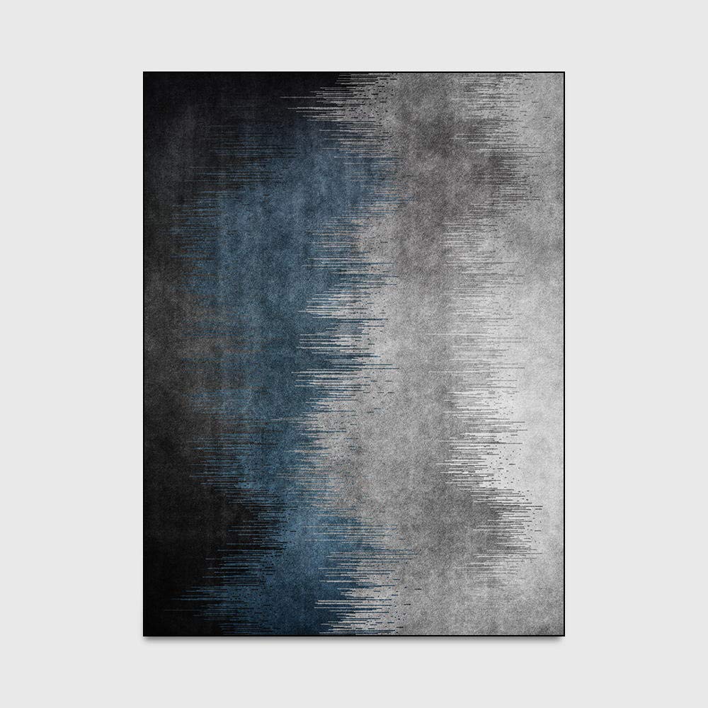 Dywanik bardzo duży prostokątny dywan ciemnoniebieski szary czarny gradientowy linie do salonu sypialni kuchni dywan 120 x 160 cm