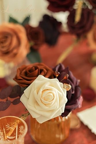 Miniatura 5 de Lookein Flores artificiales para decoración de boda, ramo de novia, centros de mesa, guirnaldas de flores, coronas, arco de pasillo, decoración de