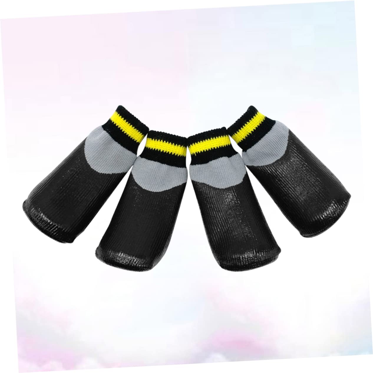 Beavorty 3ensembles Hiver Étanches pour Petits Chiens Chaussures Antidérapantes Caoutchouc Noir pour Chiens Pluie