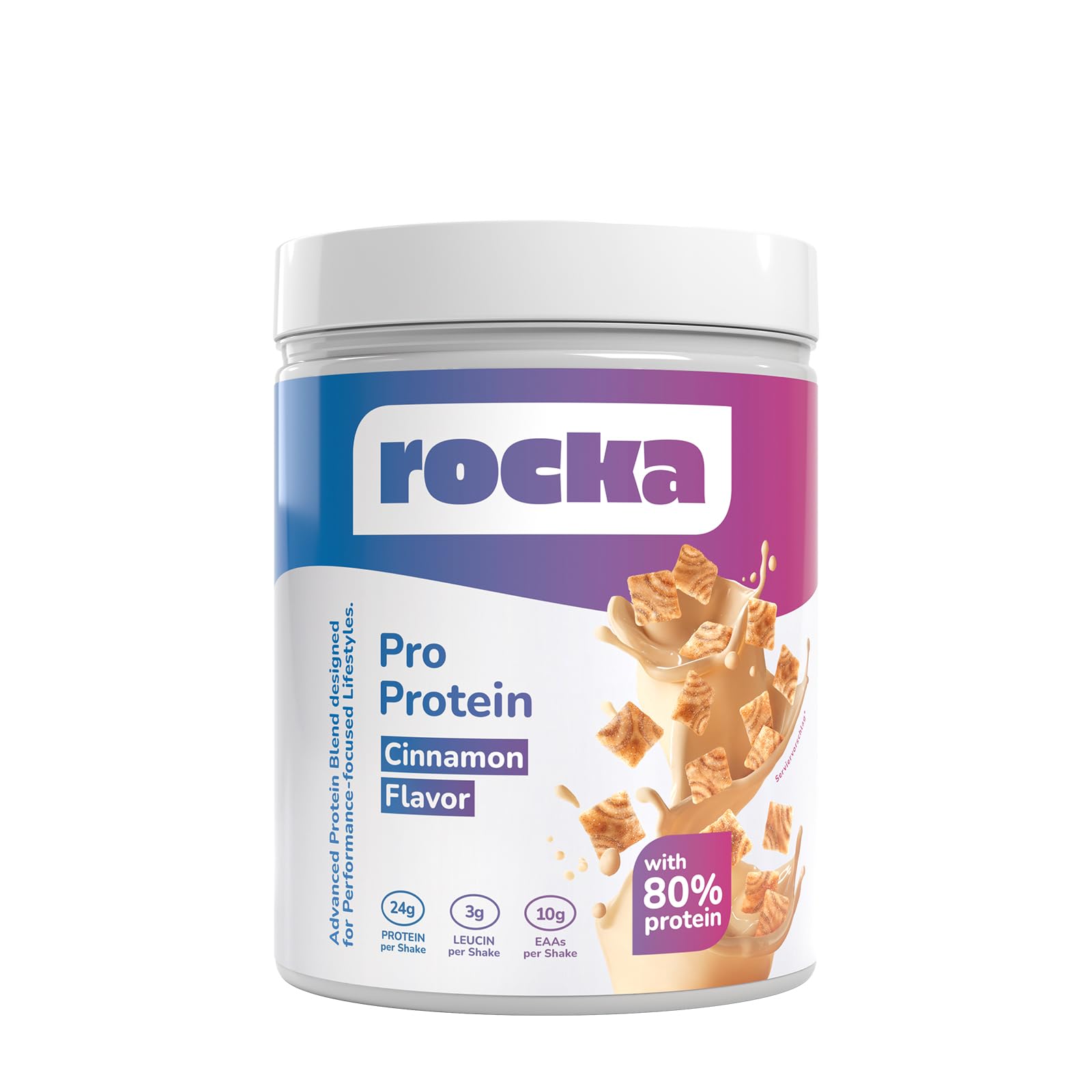 Rocka Nutrition Pro Protein | Vegan Performance Protein | Pflanzliches Protein-Pulver mit 24 g Protein & 3g Leucin pro Portion | Plant-based, ohne Laktose & Allergene | 750 g (Cinnamon)