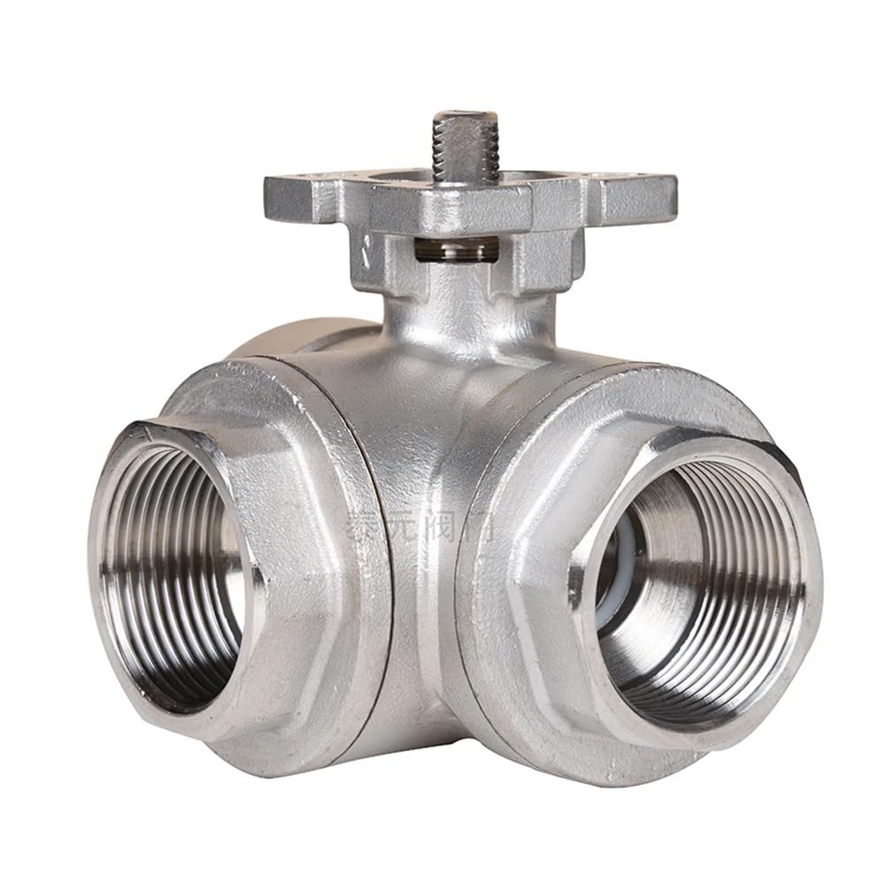 DN8/DN10/DN15/DN20/DN25 SS304 Stainless Steel High Platform Three-way Female Thread Ball Valve T/L Type(DN10,L Type)