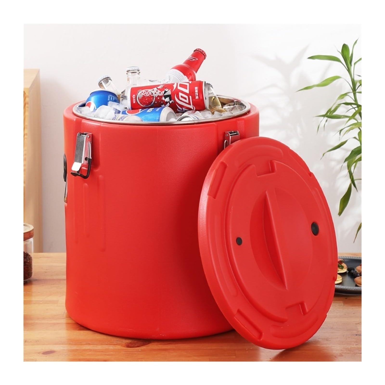 Récipient à Soupe Isotherme Grand Acier Inoxydable Seau a glacon | Réchauffeur de nourriture chaude et froide à seau isolé, for restaurant