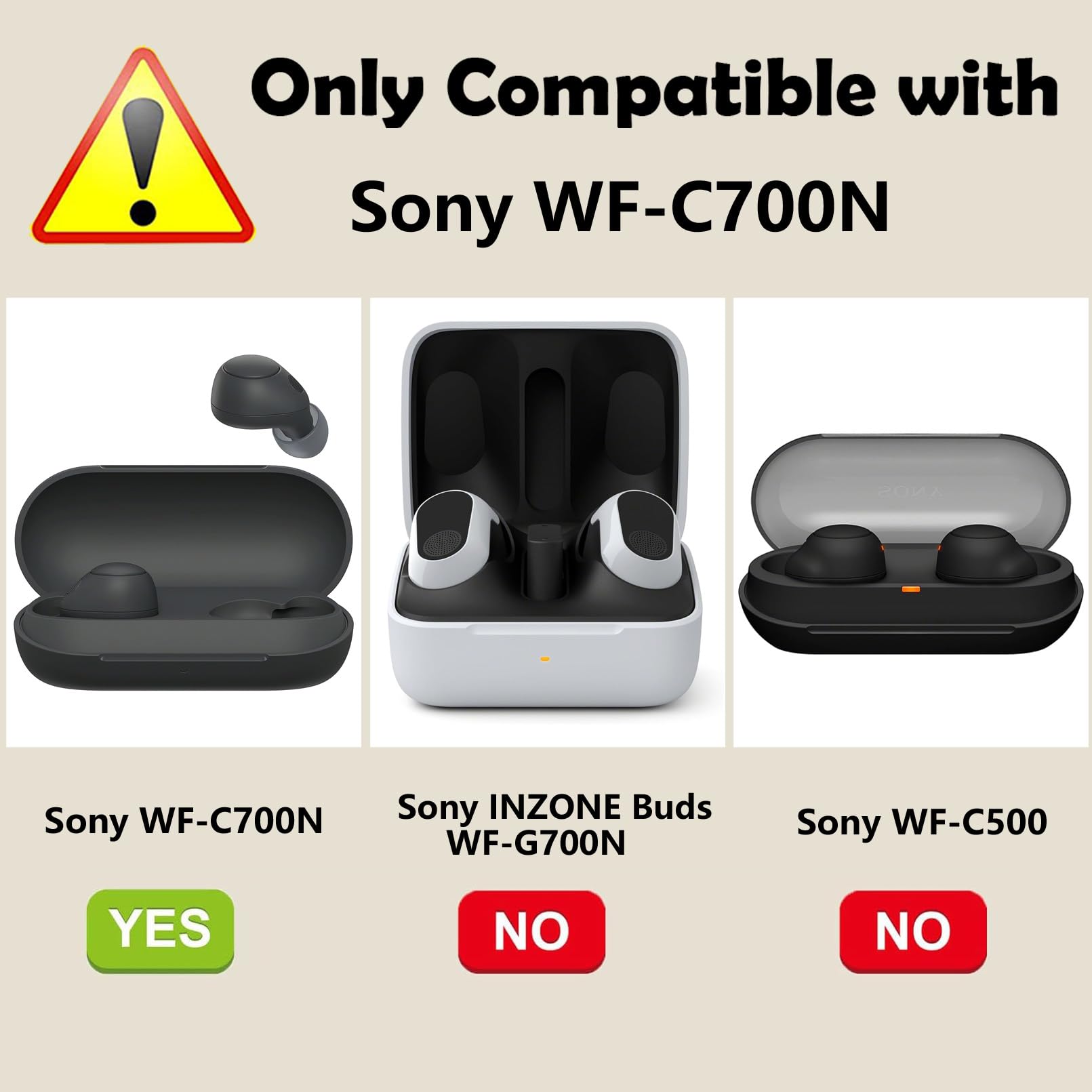 2er-Pack Hüllen Für Sony WF-C700N – Flüssiges Silikon, Stoßfest + 2 Karabiner