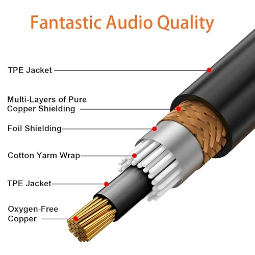 Miniatura 4 de TISINO Cable dual RCA a XLR, 2 RCA a 2 XLR macho HiFi Stereo Audio Conexión Cable de Camino - 6.6 pies