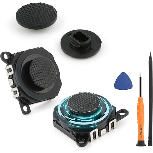 2Pack Joysticks Replacement for Sony PSP 1000 1001 3D Analog Sensor Module for PSP 1000 1001 Joystick Thumbstick Cap Replacement Accessories Parts with Repair Tools