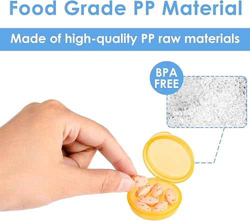 Miniatura 2 de Amabro Pequeña caja organizadora de pastillas, 7 pastilleros de viaje, portátil, contenedor de píldoras diario, mini estuche para píldoras para