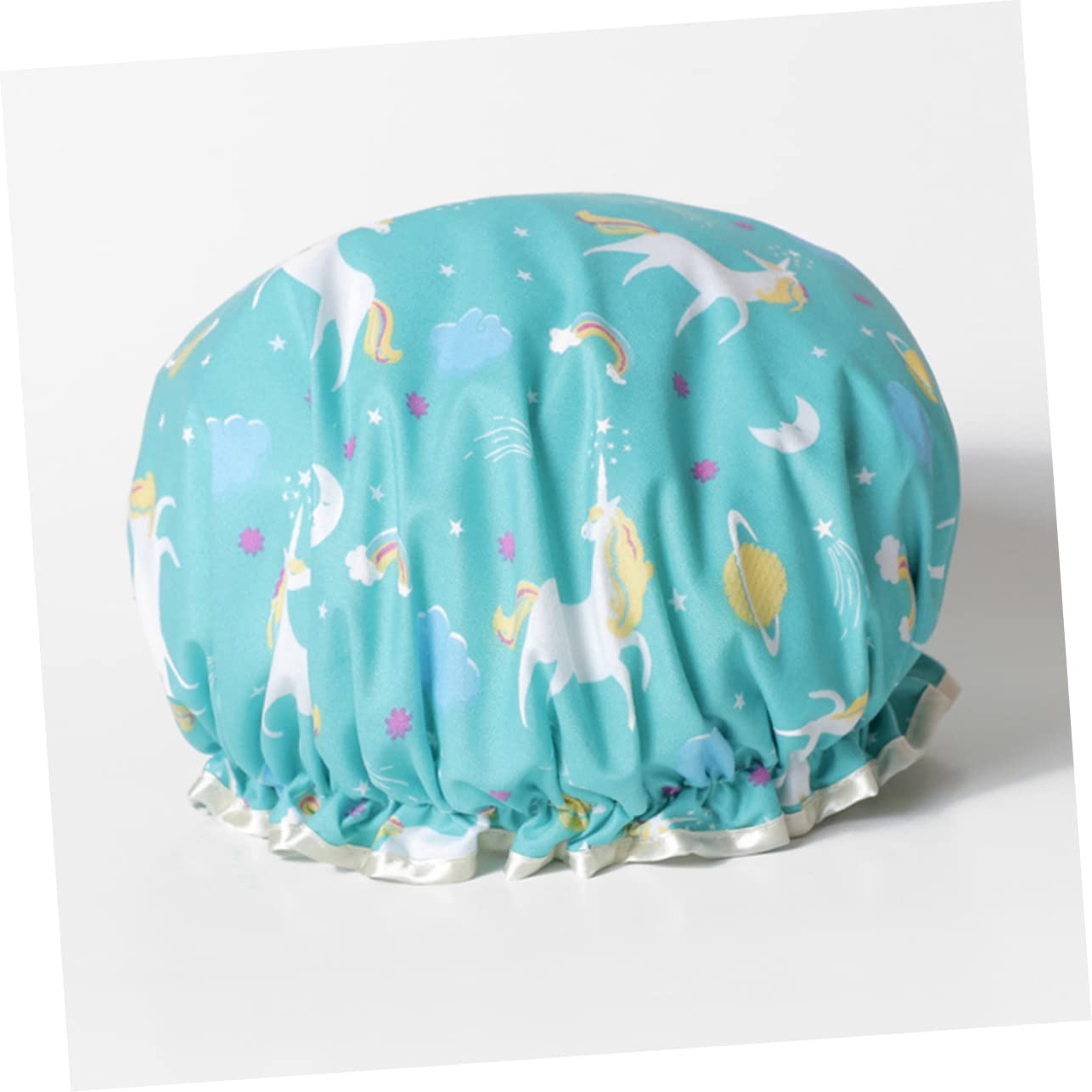 Angoily 12stücke Teiliges Elastischer Duschhauben Doppellagige Wasserdichte Bademützen Für Spa Geeignet Für Verschiedene Kopfgrößen Zufällige Farben Flamingo Flamingo Blau Pegasus