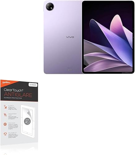 BoxWave Protector de pantalla compatible con vivo iQOO Pad – ClearTouch antirreflejo (paquete de 2), antihuellas de piel mate antihuellas